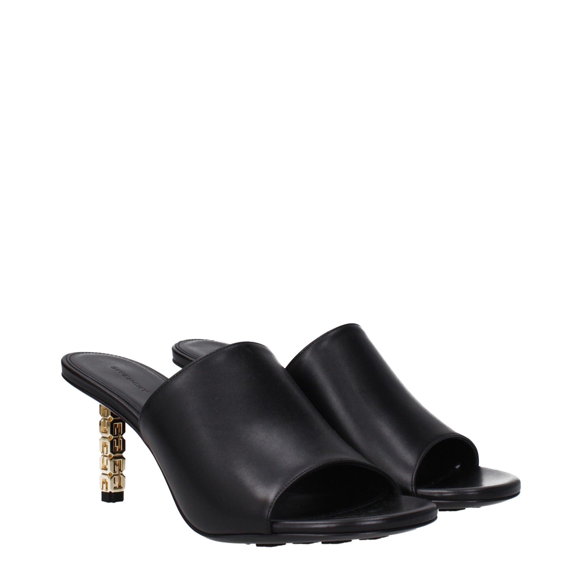 Givenchy Black Leather Stiletto Heels Sandals