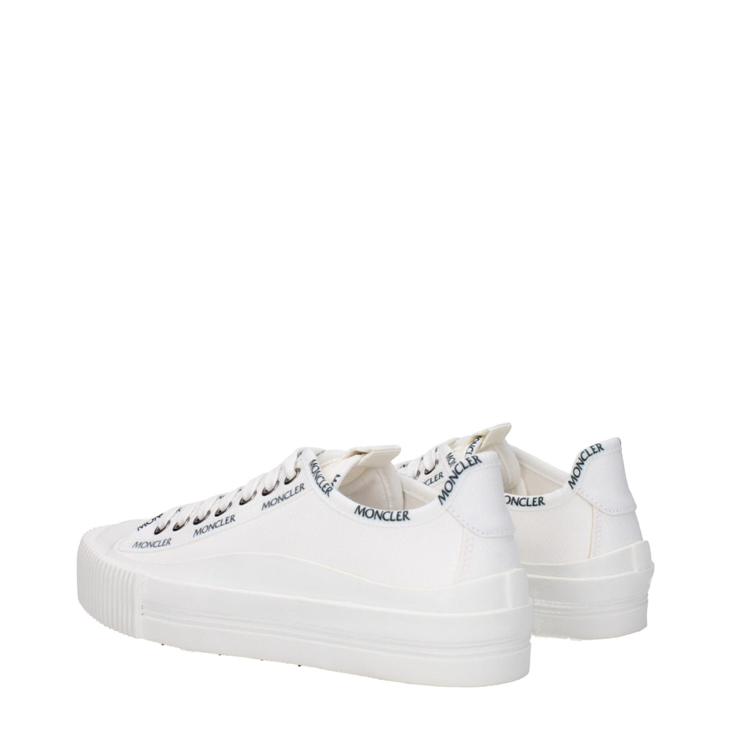 Moncler White Fabric Low Tops