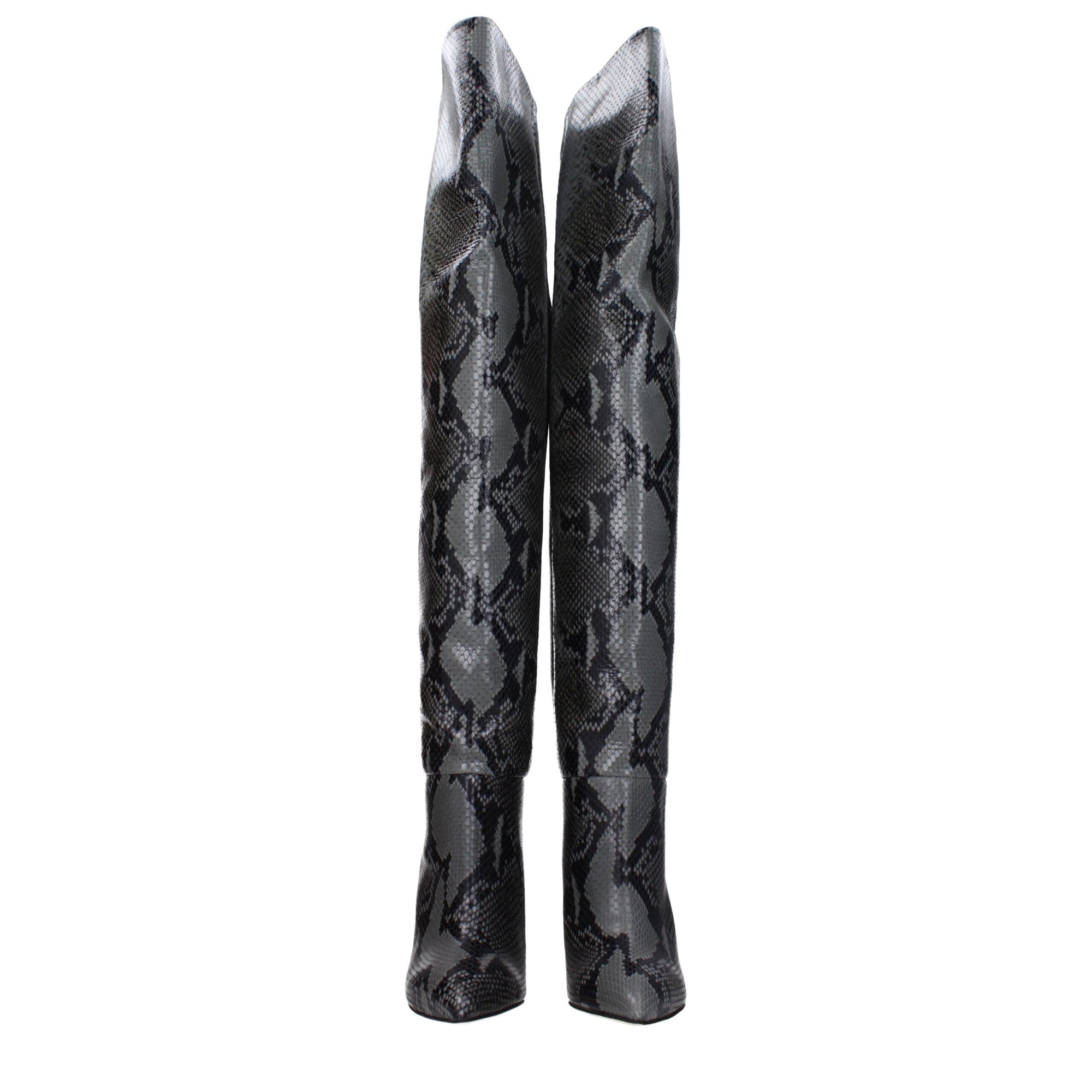 Paris Texas Gray Leather Over The Knee