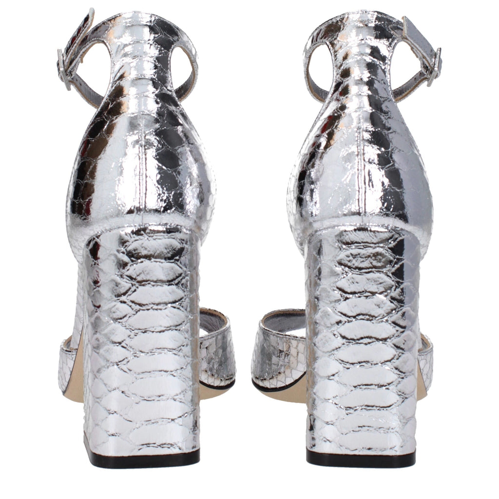 Paris Texas Gray Leather Platforms