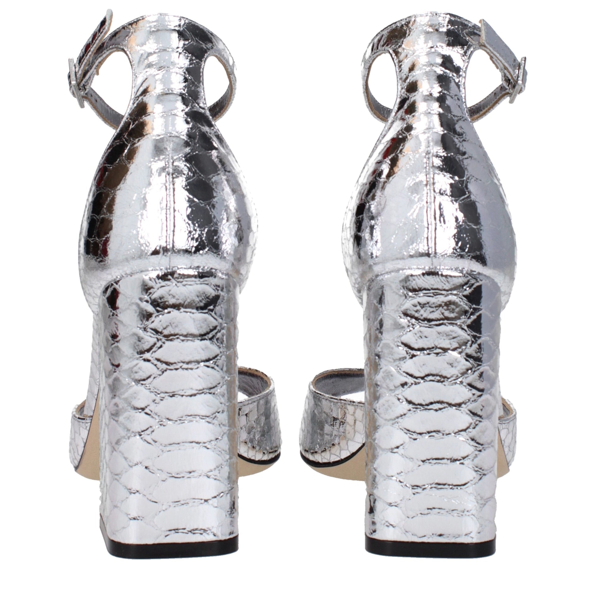 Paris Texas Gray Leather Platforms