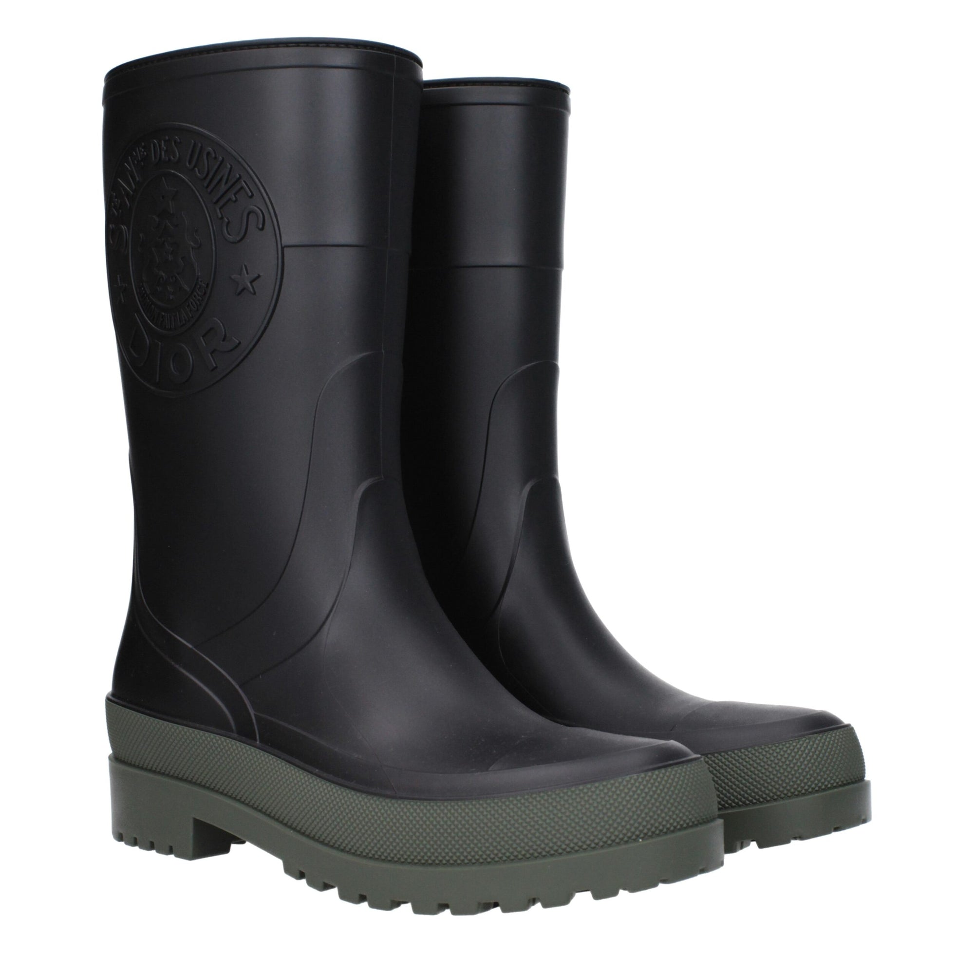 Christian Dior Black Cotton Rain Boots