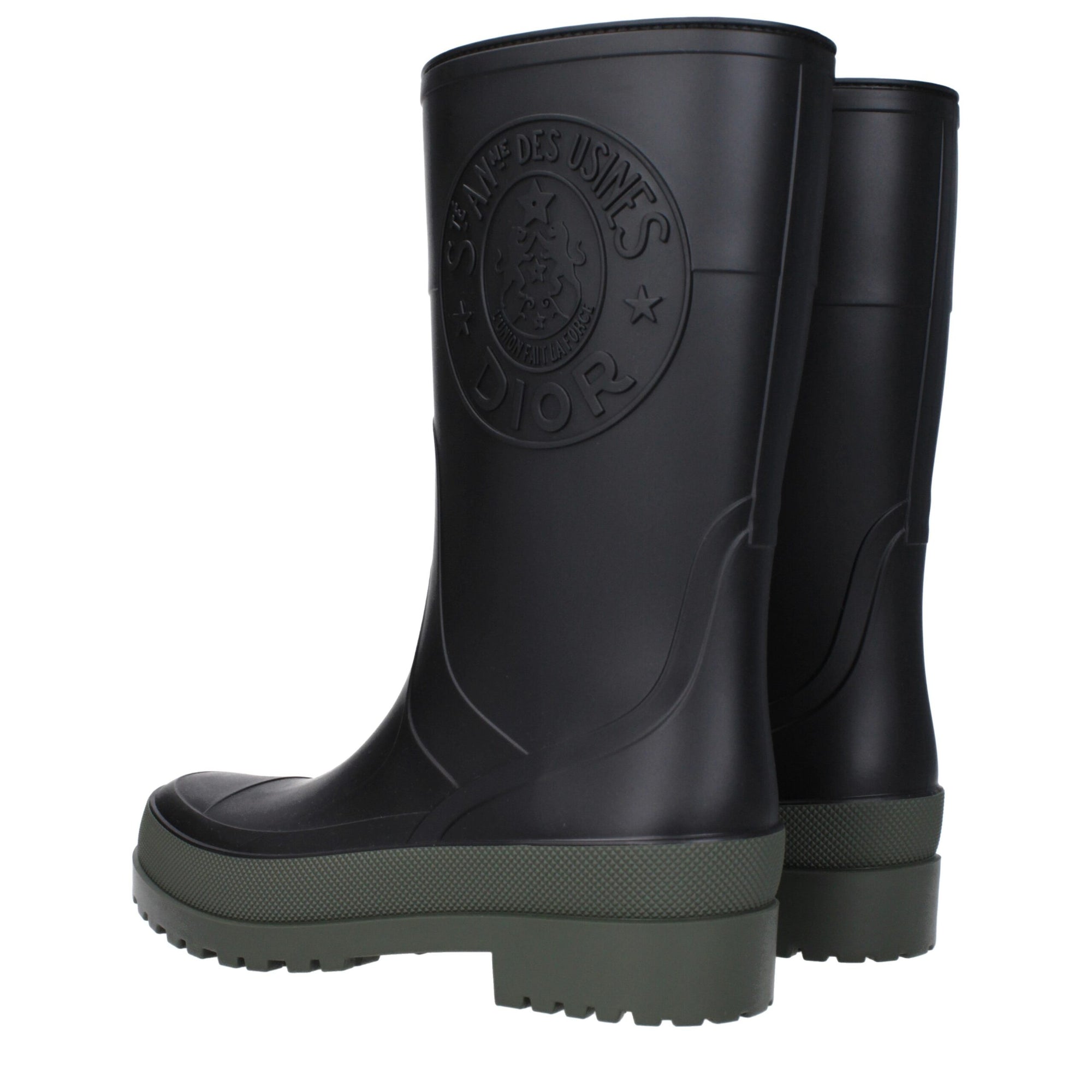 Christian Dior Black Cotton Rain Boots
