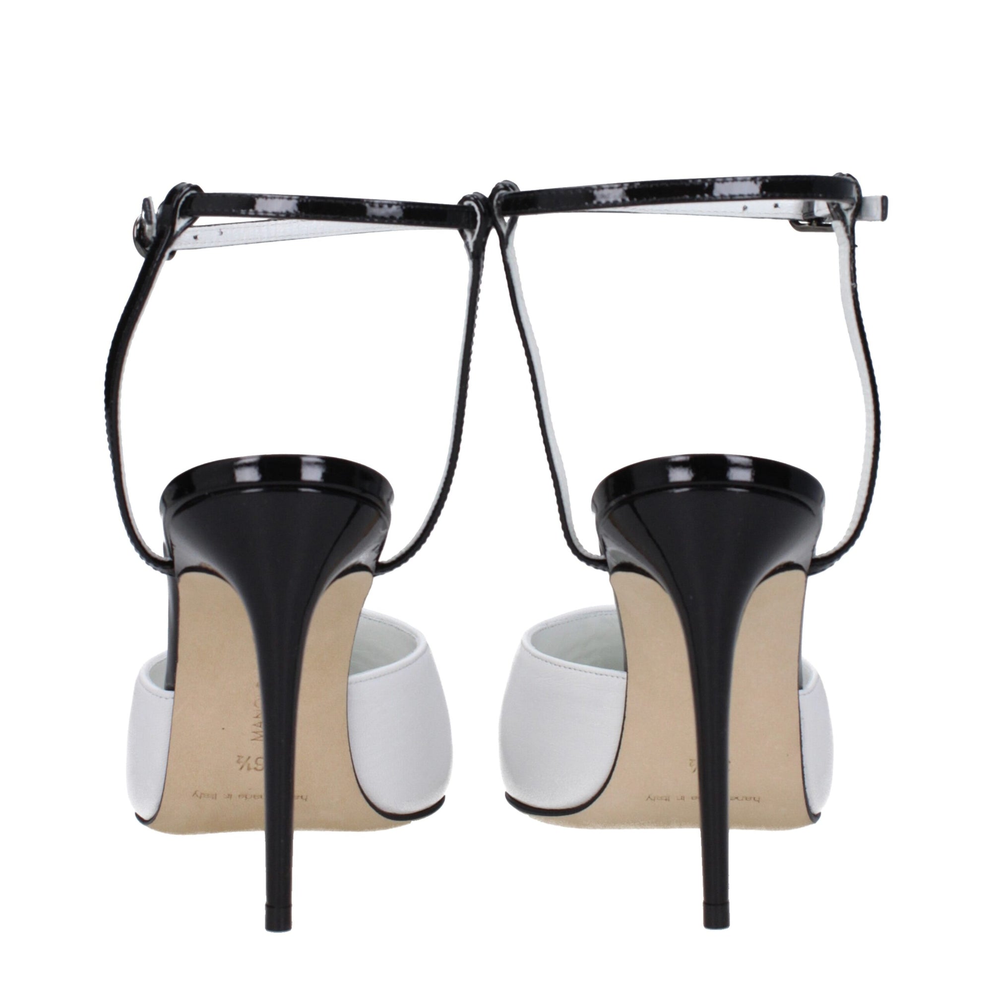 Manolo Blahnik White Leather Stiletto Heels Sandals