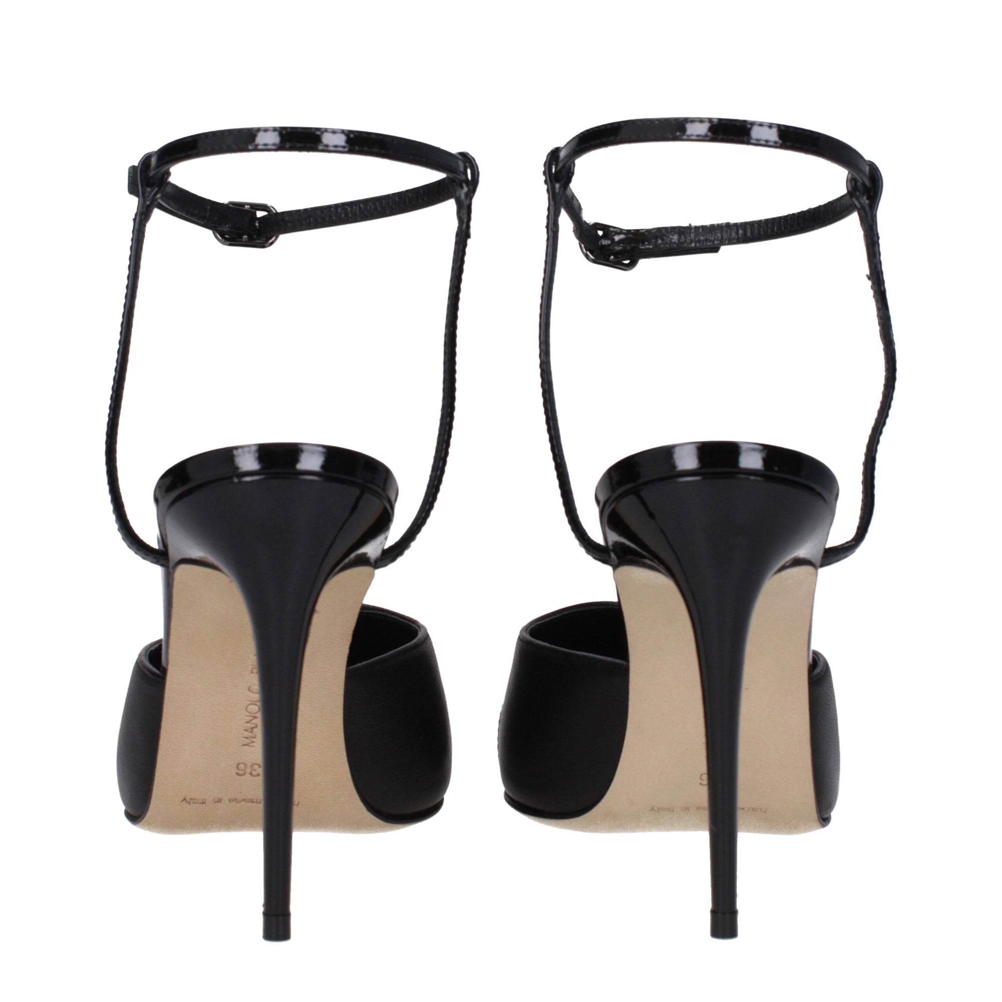 Manolo Blahnik Black Leather High Heel Pumps