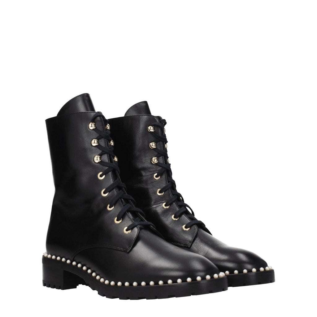 Stuart Weitzman Black Leather Ankle Boots