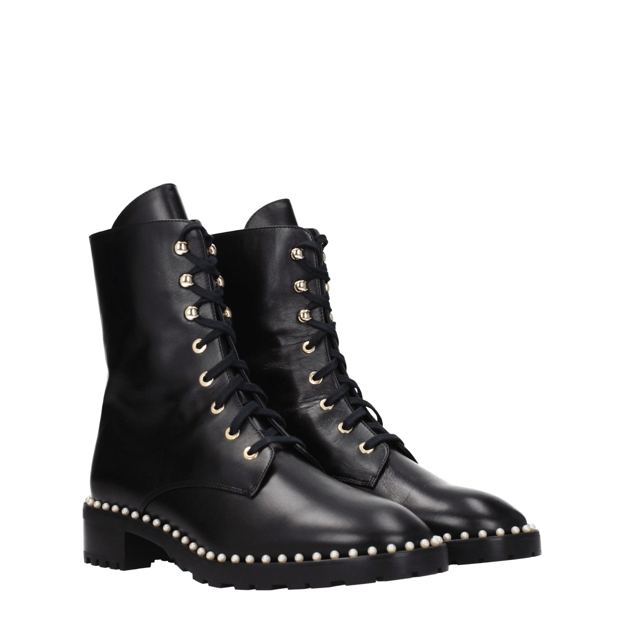 Stuart Weitzman Black Leather Ankle Boots