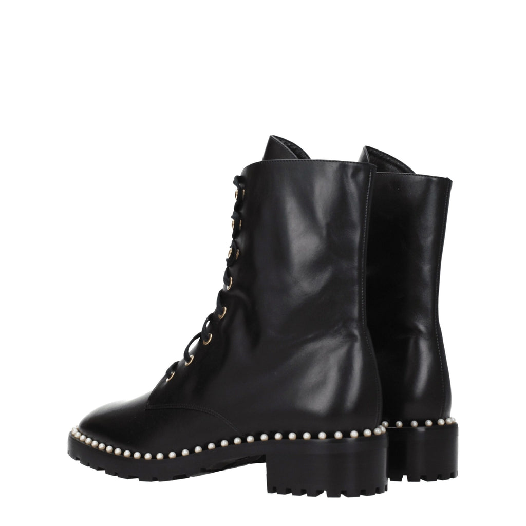 Stuart Weitzman Black Leather Ankle Boots