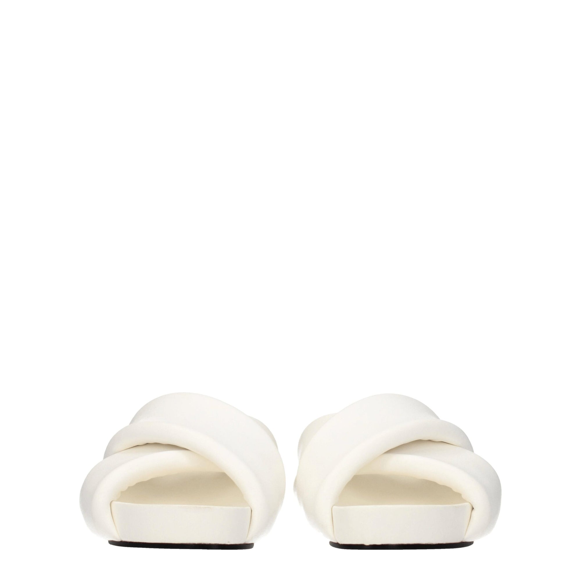 Jil Sander White Leather Slippers Sandals