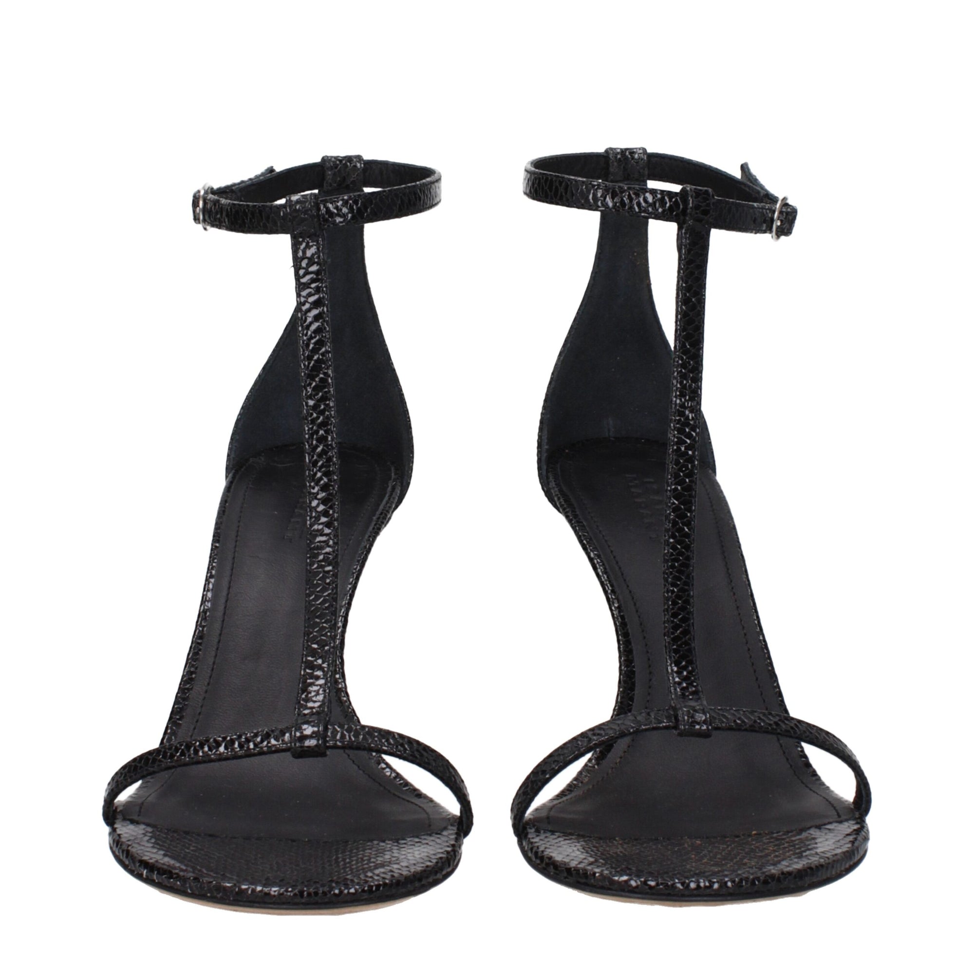 Isabel Marant Black Leather Stiletto Heels Sandals