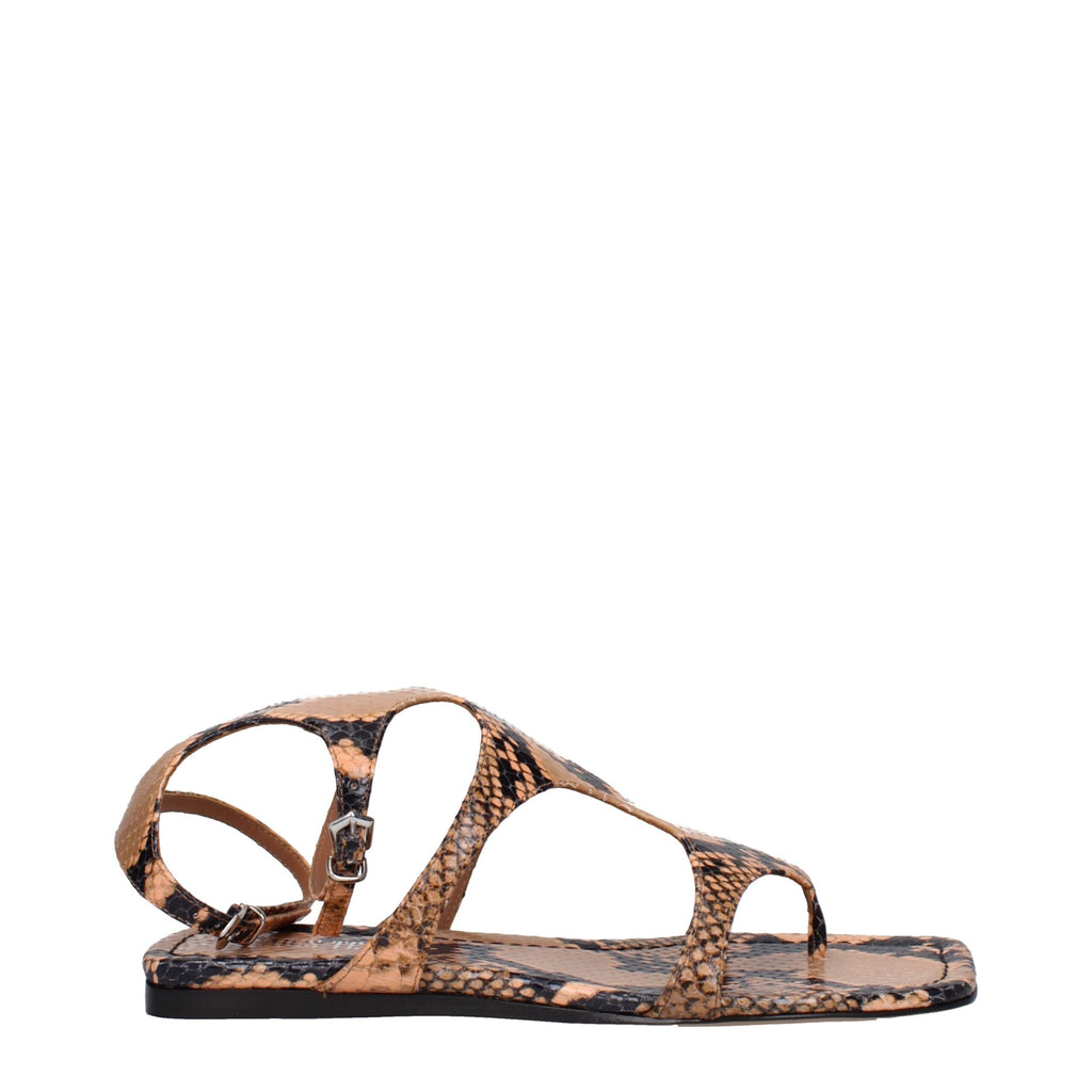Paris Texas Brown Leather Flip-Flop Sandals