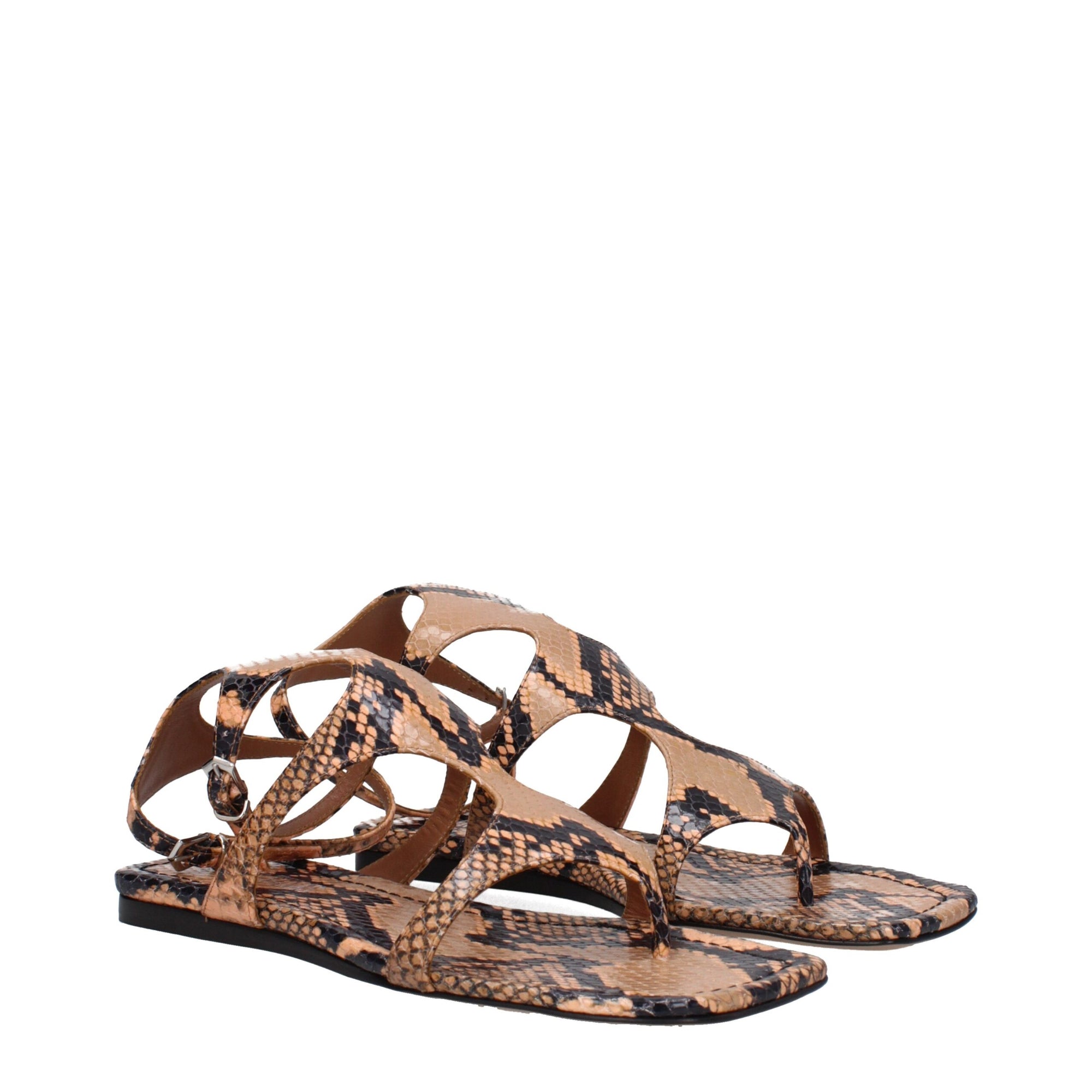 Paris Texas Brown Leather Flip-Flop Sandals