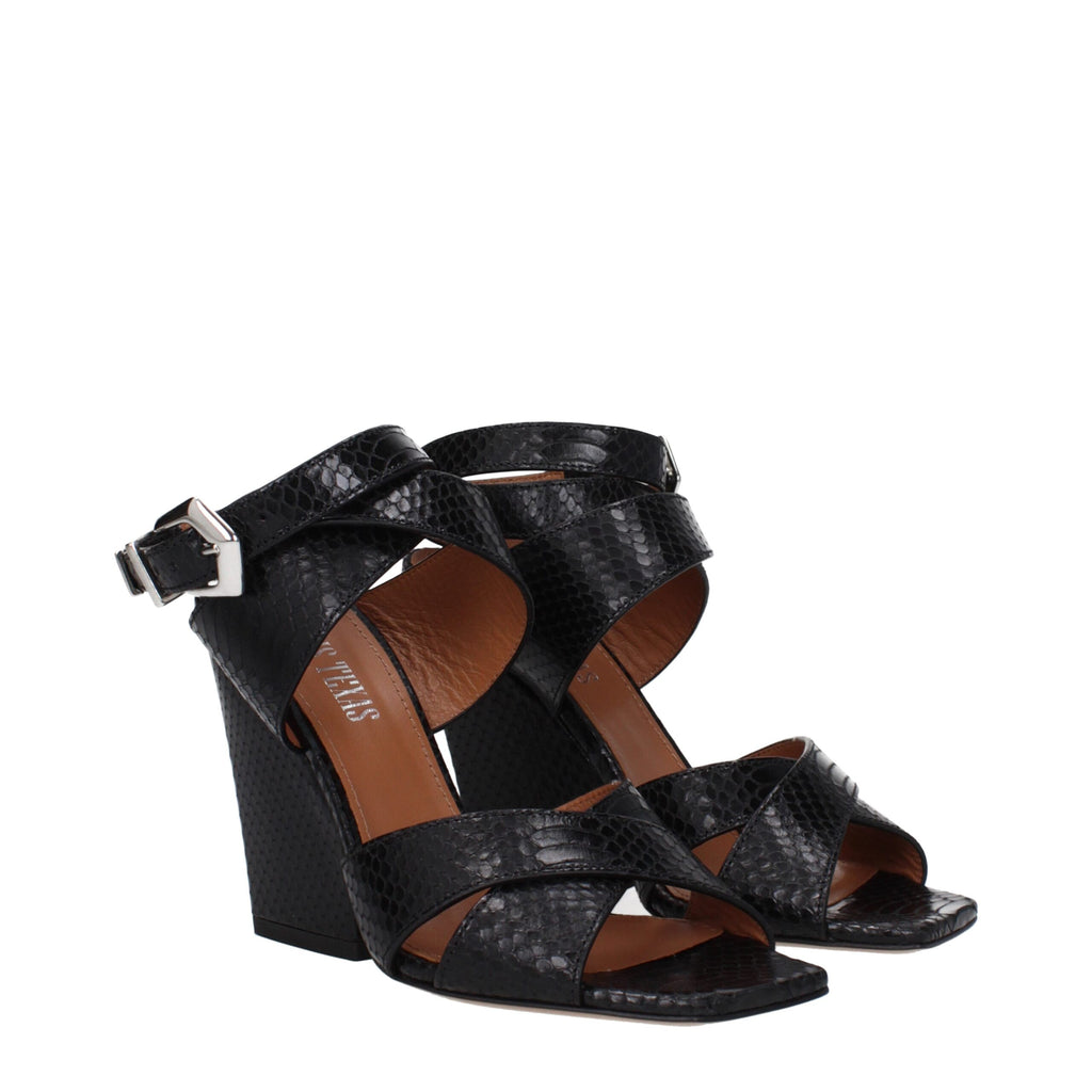 Paris Texas Black Leather Platforms