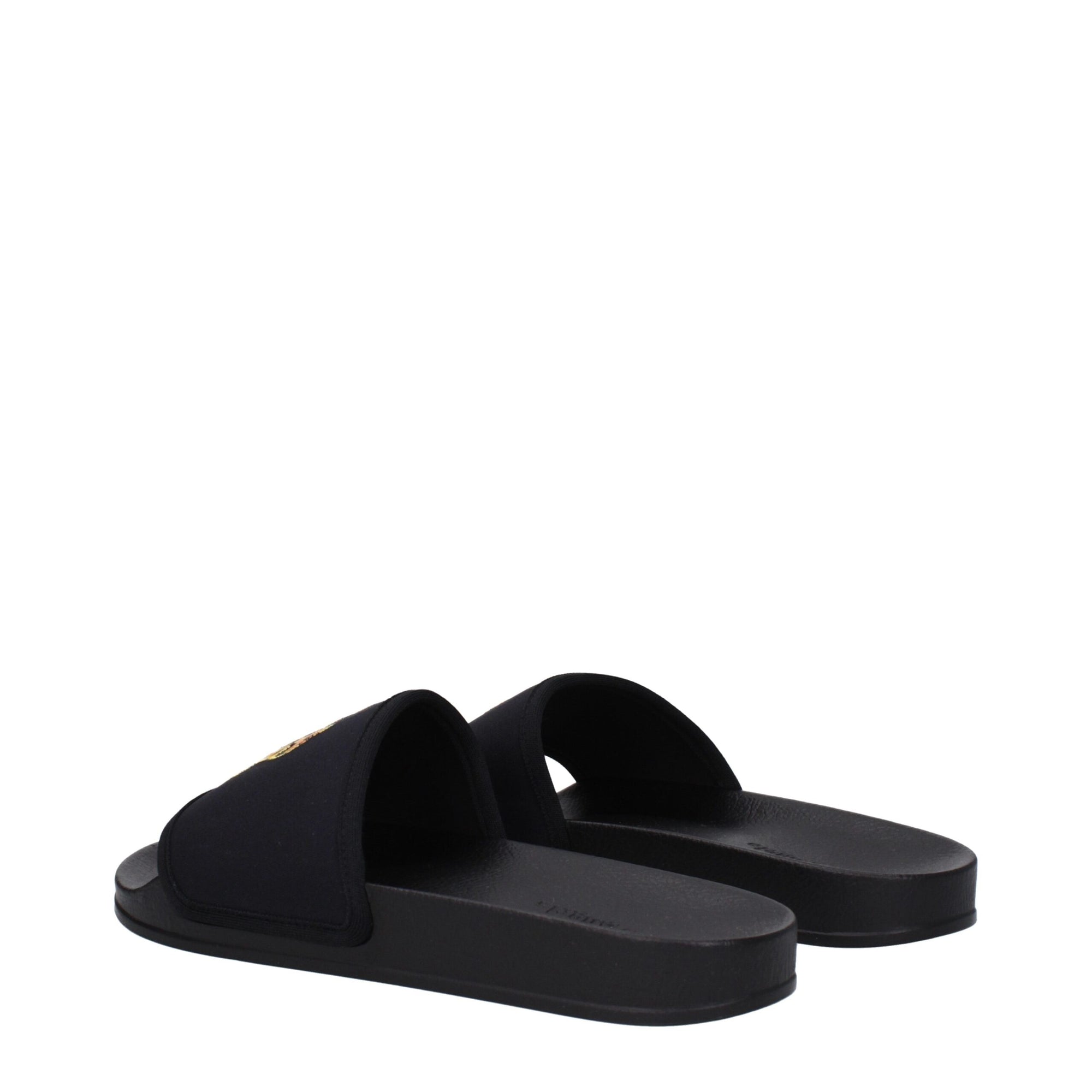Palm Angels Black Fabric Slippers Sandals