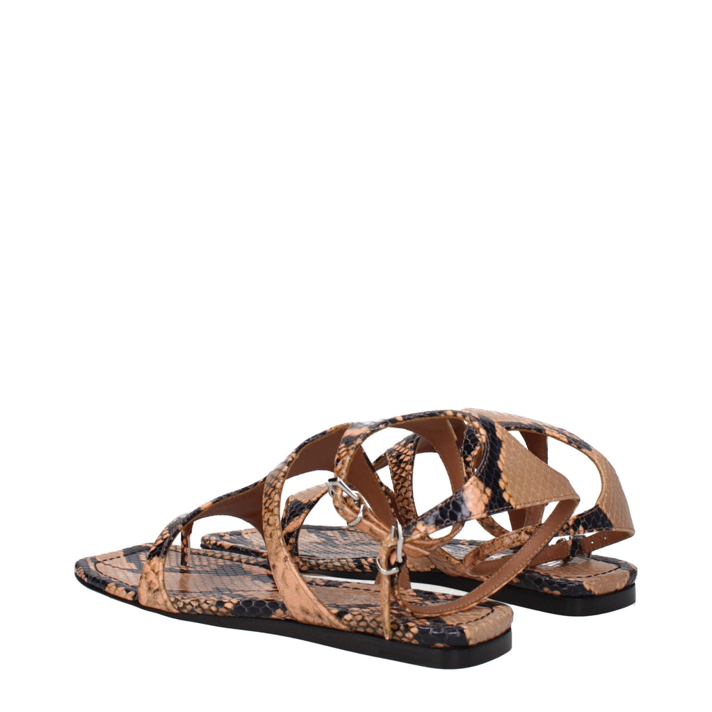 Paris Texas Brown Leather Flip-Flop Sandals