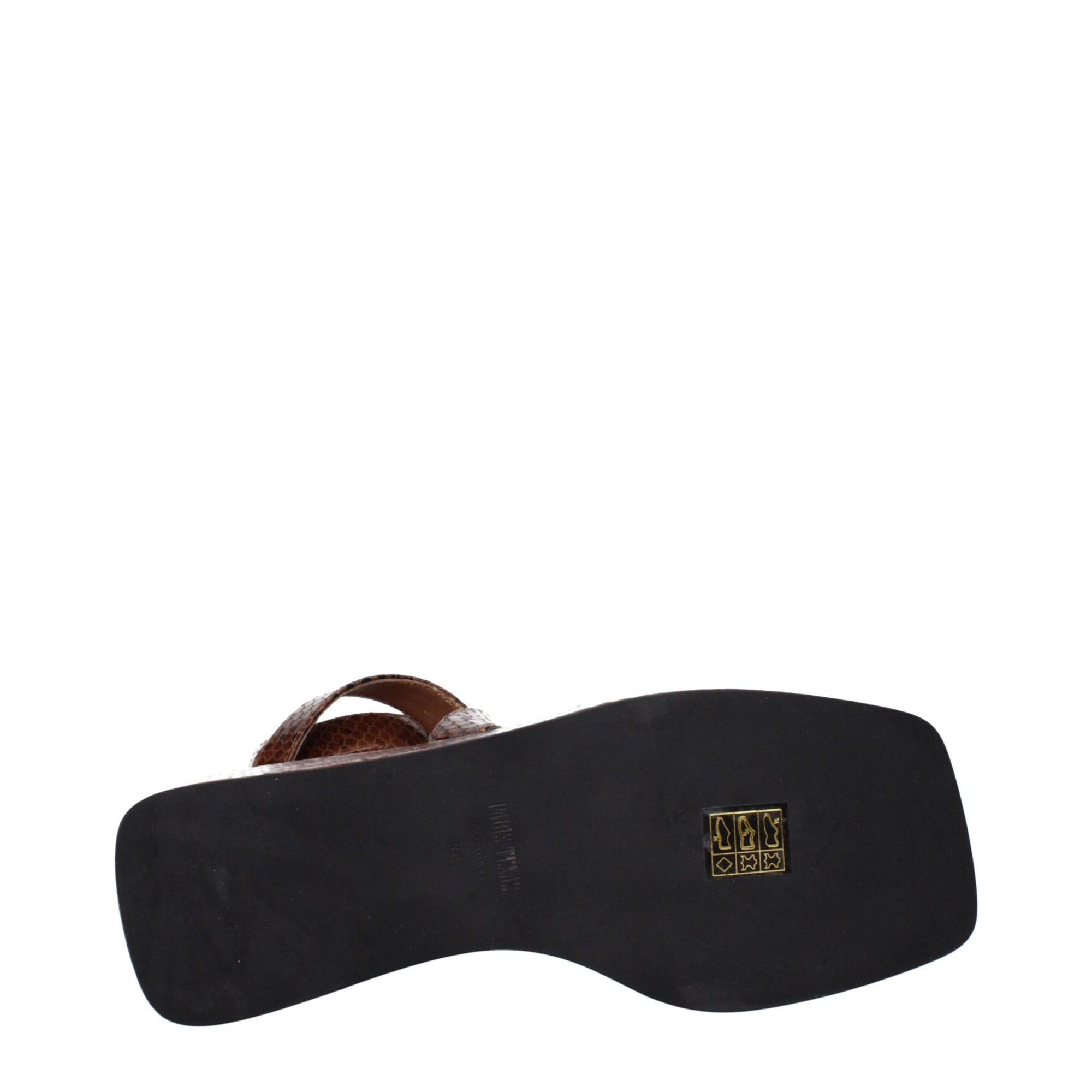 Paris Texas Brown Leather Wedges Sandals