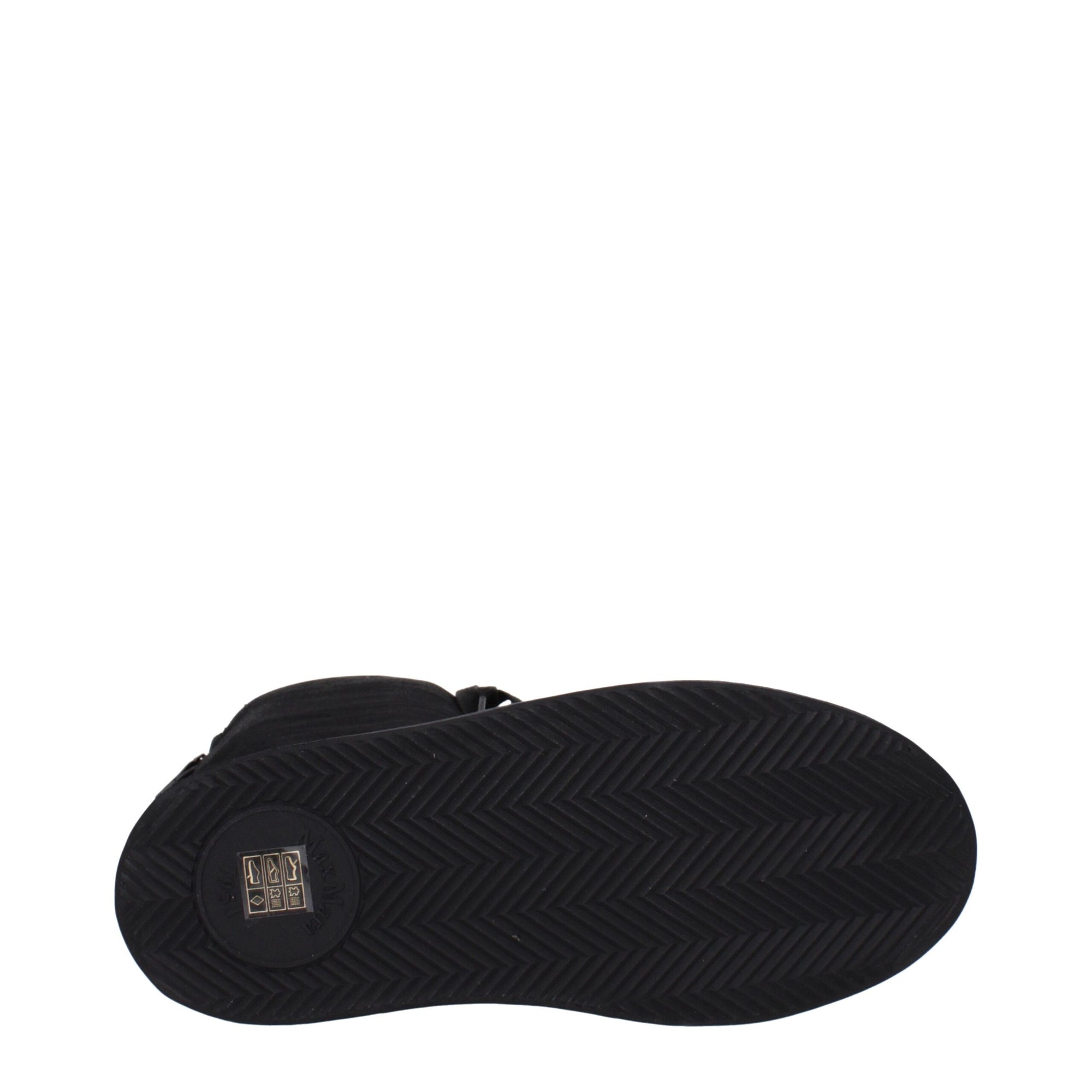 Max Mara Black Fabric Lace-Up Boots