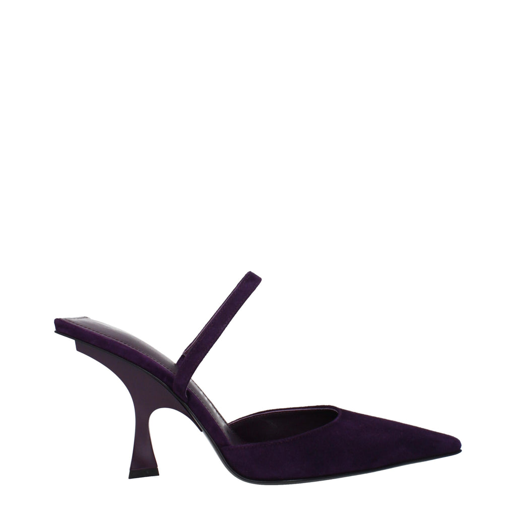 The Attico Purple Leather Stiletto Heels Sandals