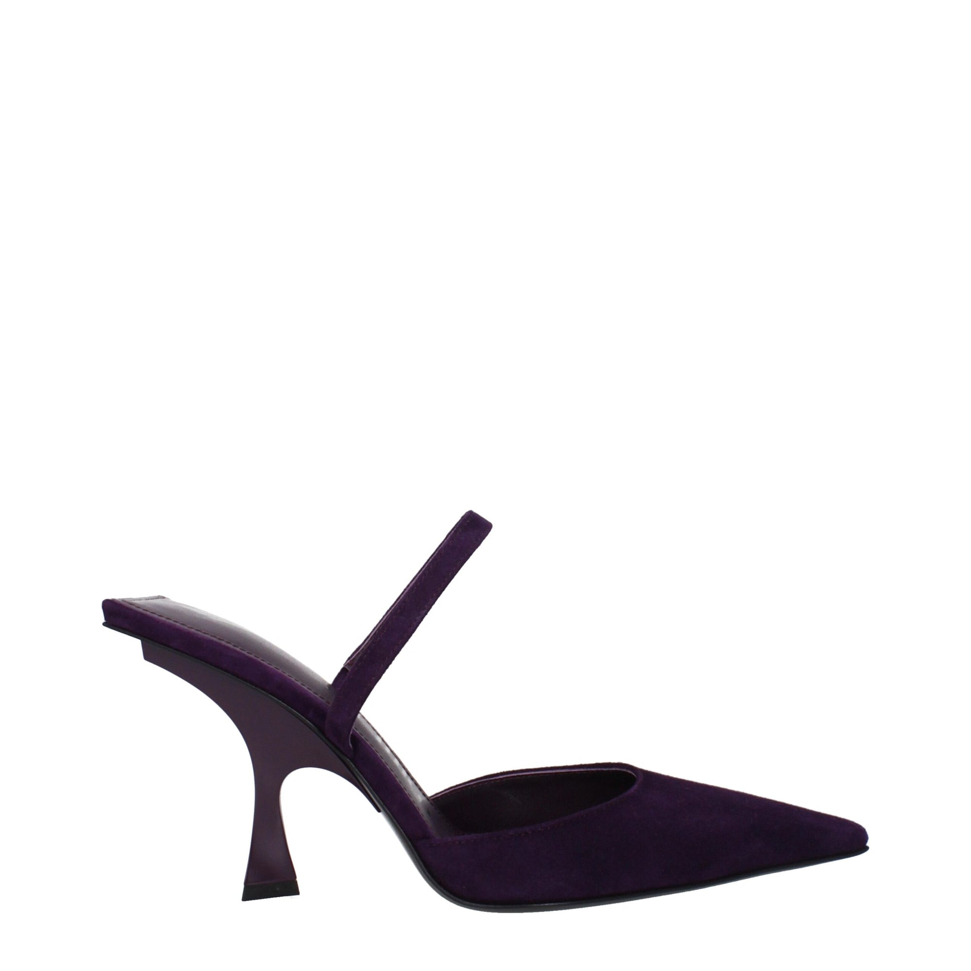The Attico Purple Leather Stiletto Heels Sandals