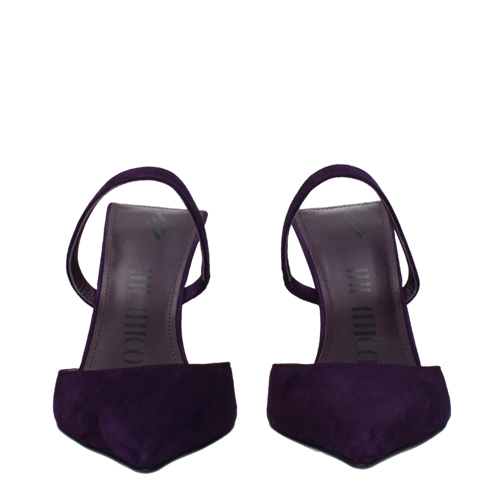 The Attico Purple Leather Stiletto Heels Sandals