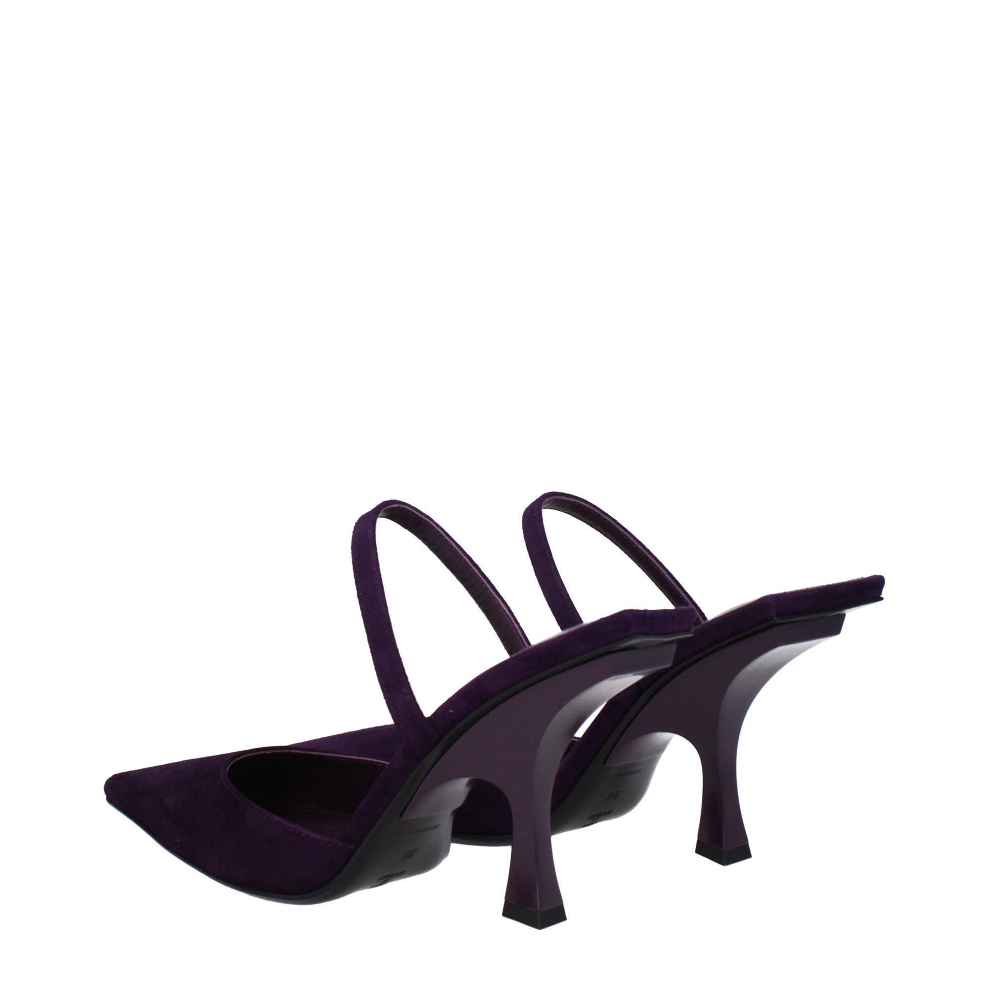 The Attico Purple Leather Stiletto Heels Sandals