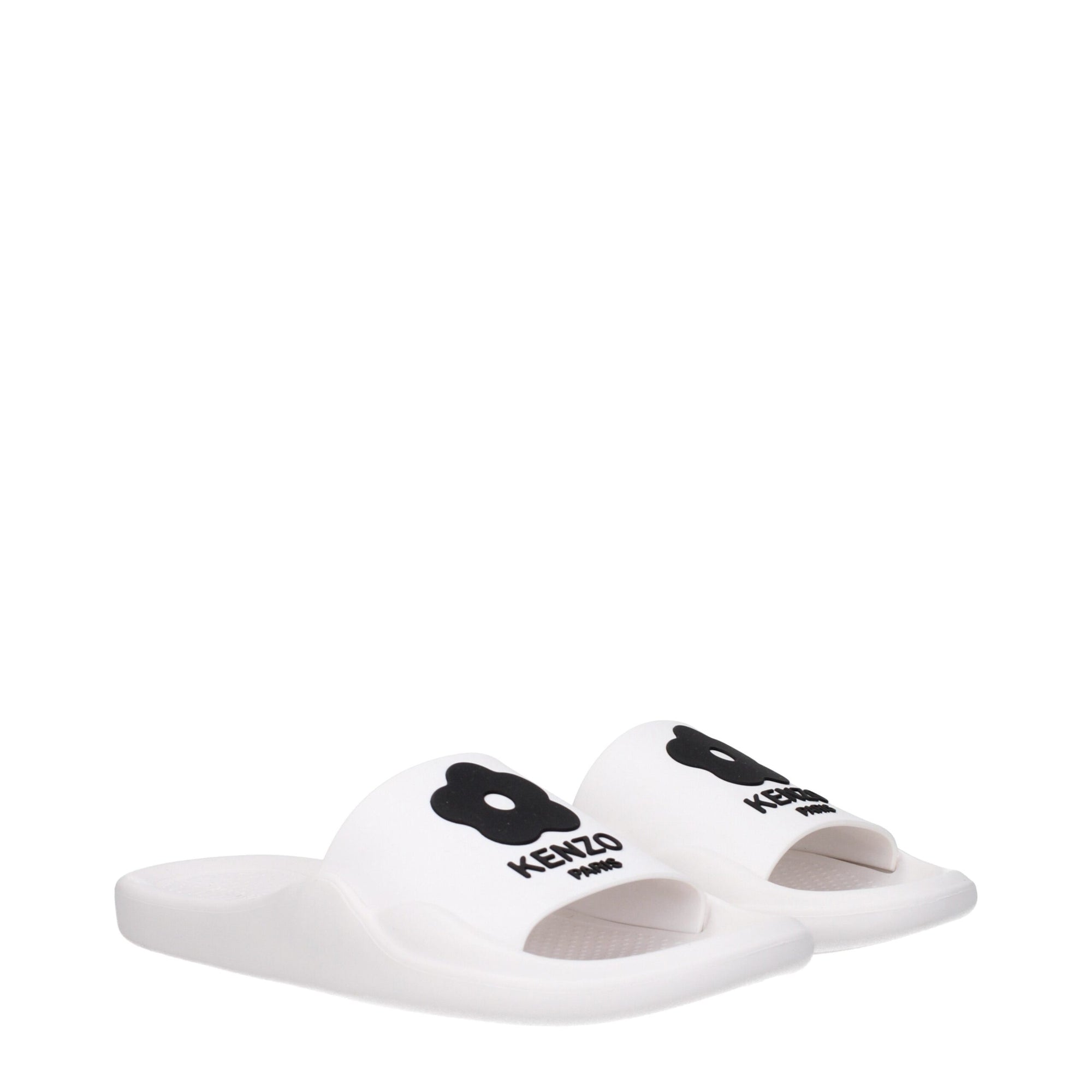 Kenzo White Cotton Slippers Sandals