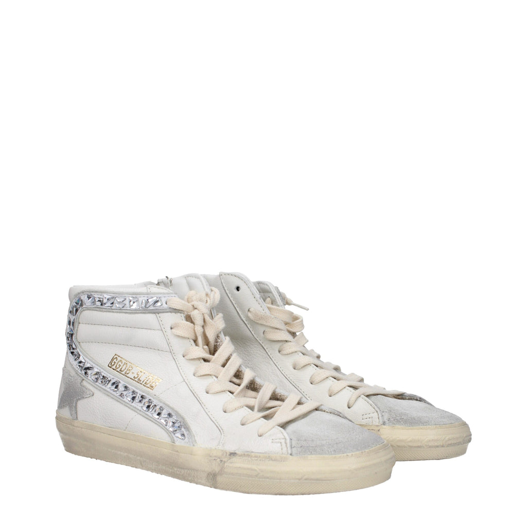 Golden Goose White Leather High Tops