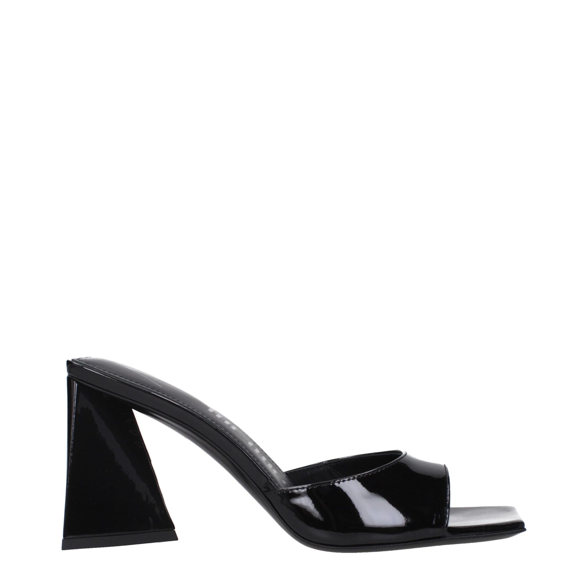 The Attico Black Leather Stiletto Heels Sandals