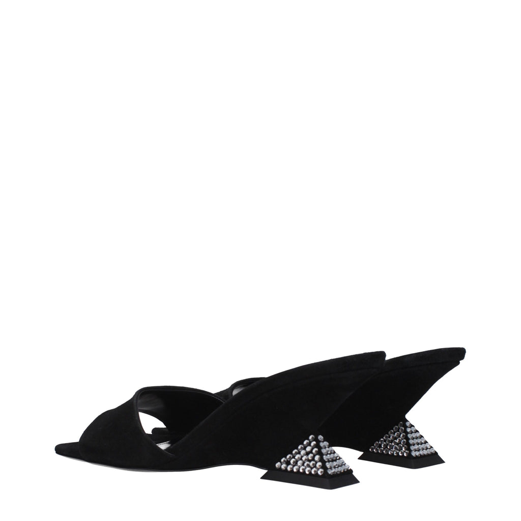 The Attico Black Leather Platforms