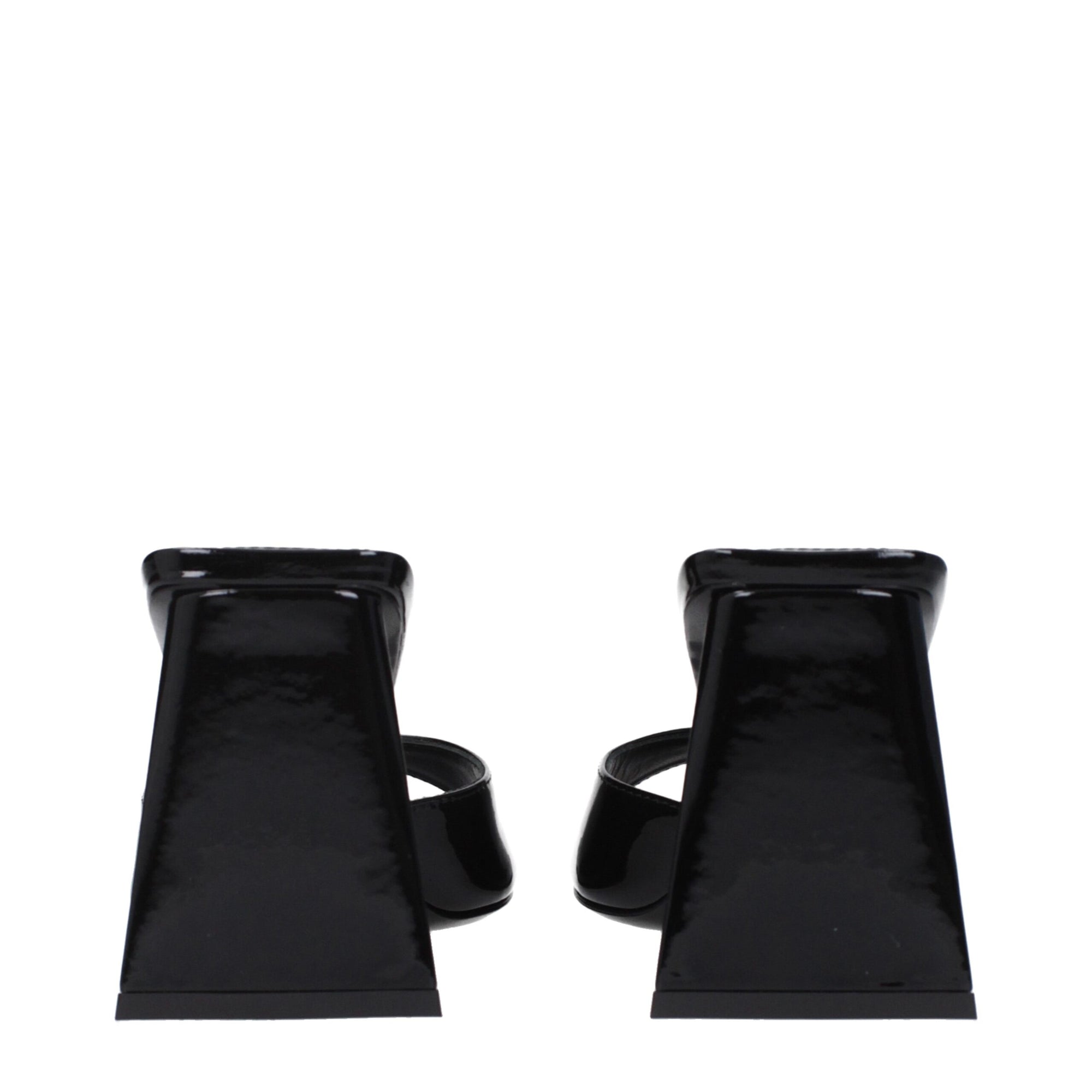 The Attico Black Leather Stiletto Heels Sandals