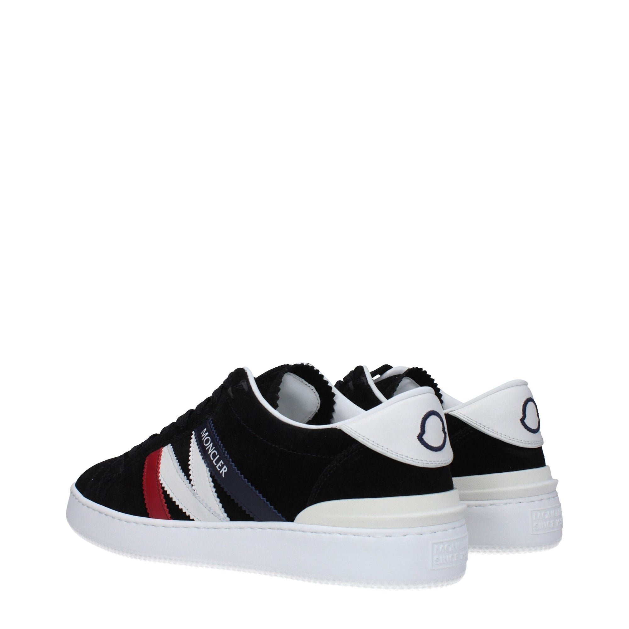 Moncler Black Leather Low Tops