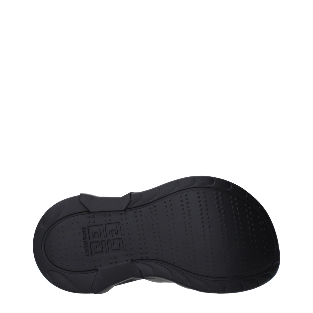 Givenchy Black Cotton Slippers Sandals
