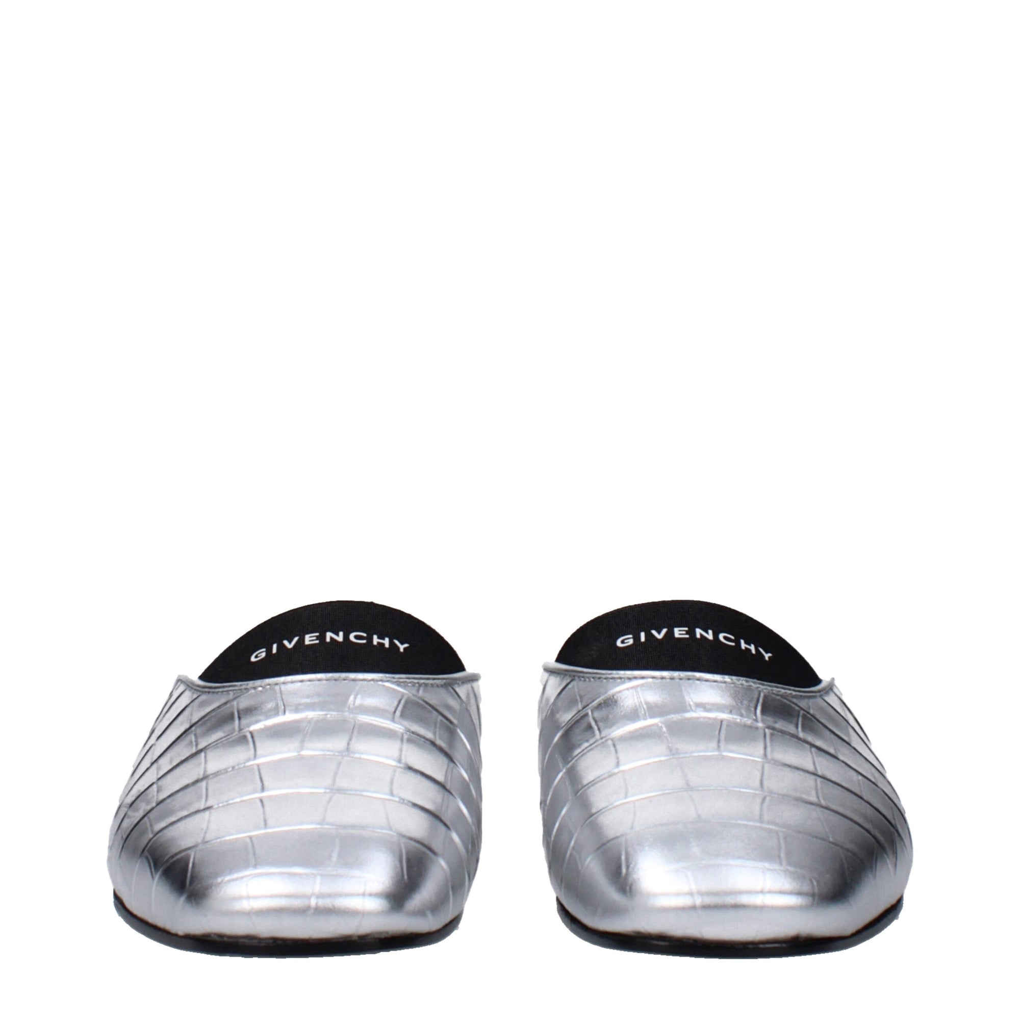 Givenchy Gray Leather Slippers Sandals