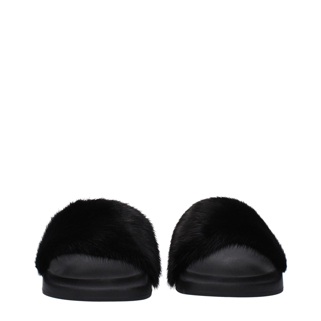 Givenchy Black Cotton Slippers Sandals