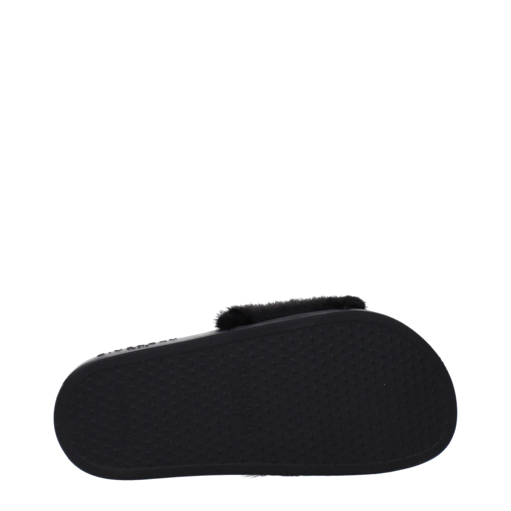 Givenchy Black Cotton Slippers Sandals