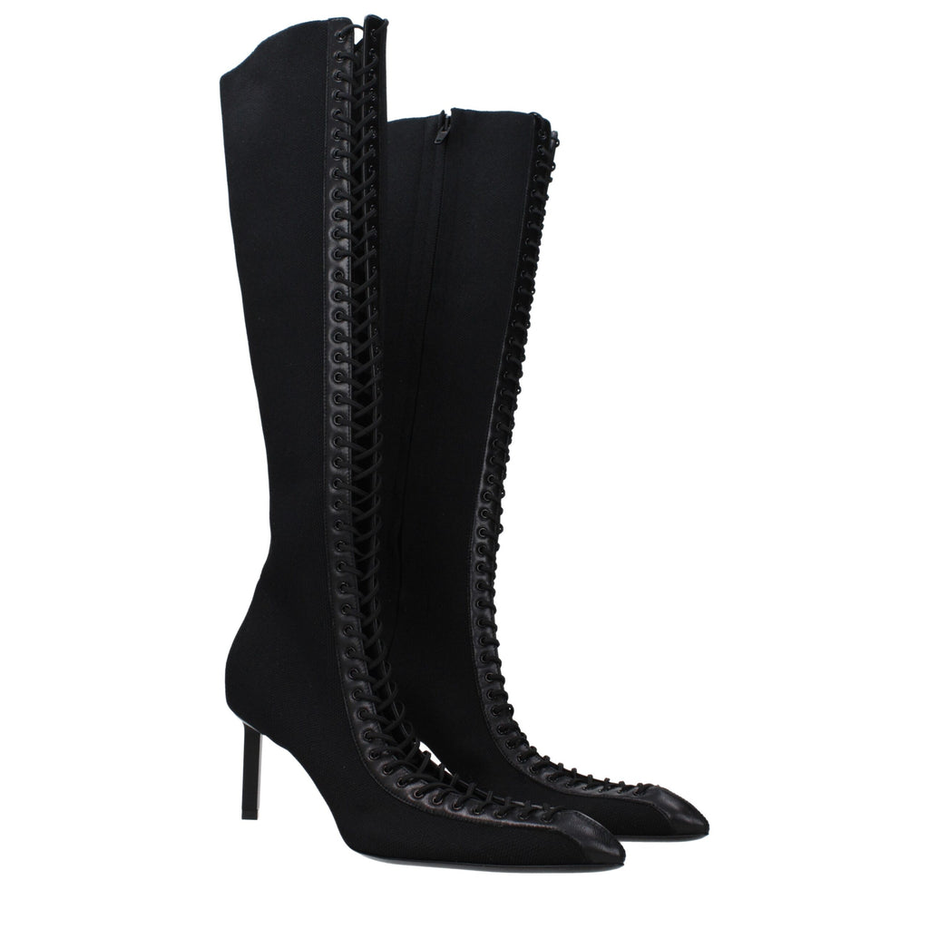 Givenchy Black Fabric Lace-Up Boots