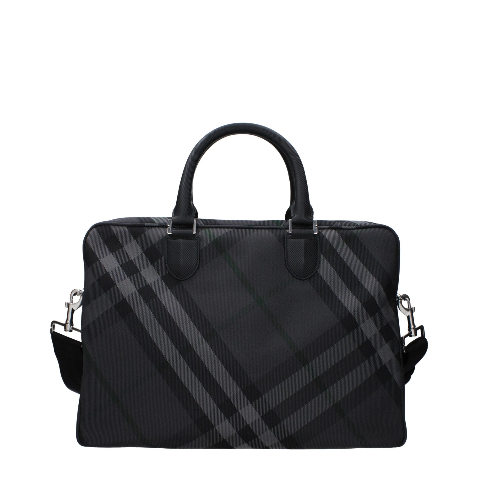 Burberry Gray Fabric Business And Laptop Bags