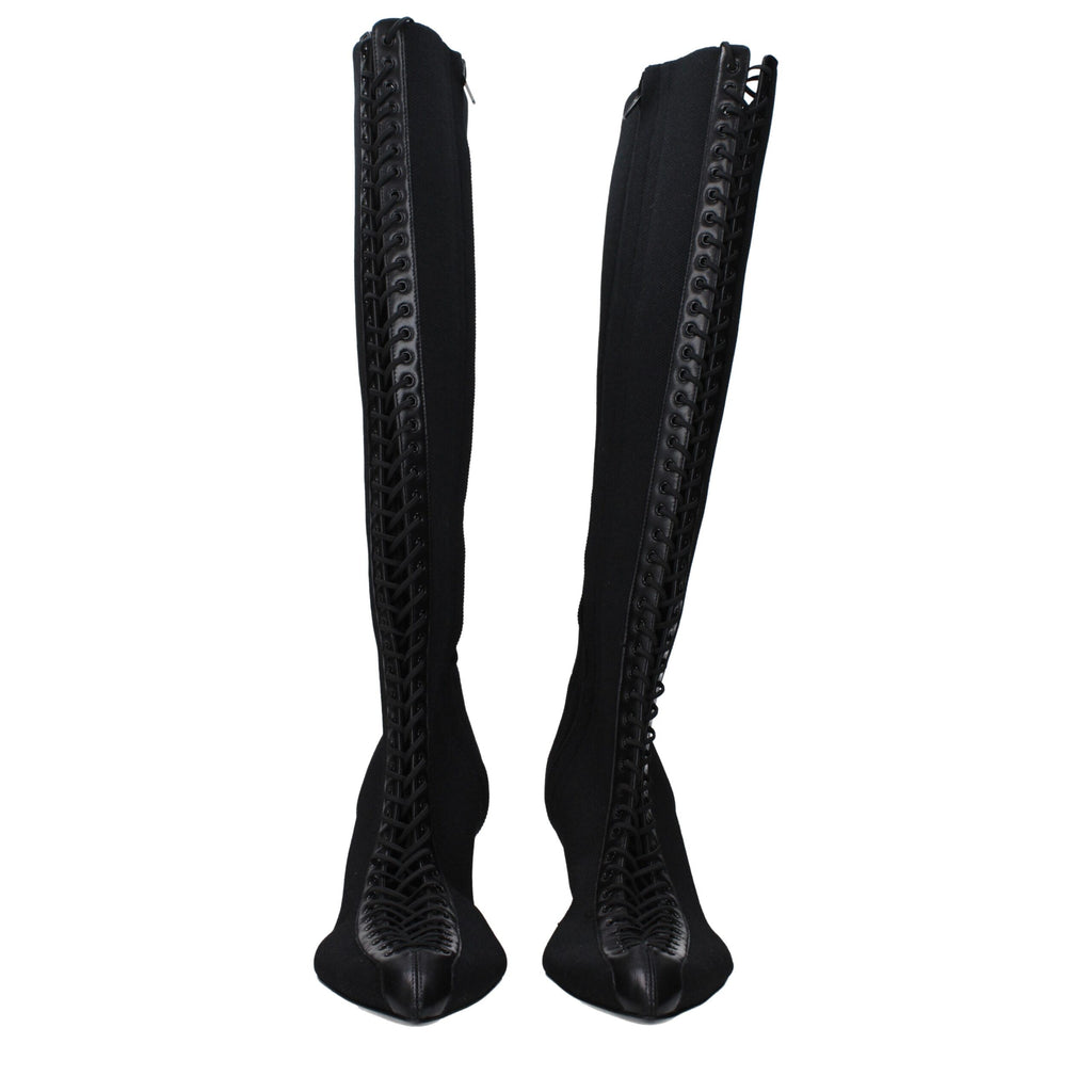 Givenchy Black Fabric Lace-Up Boots