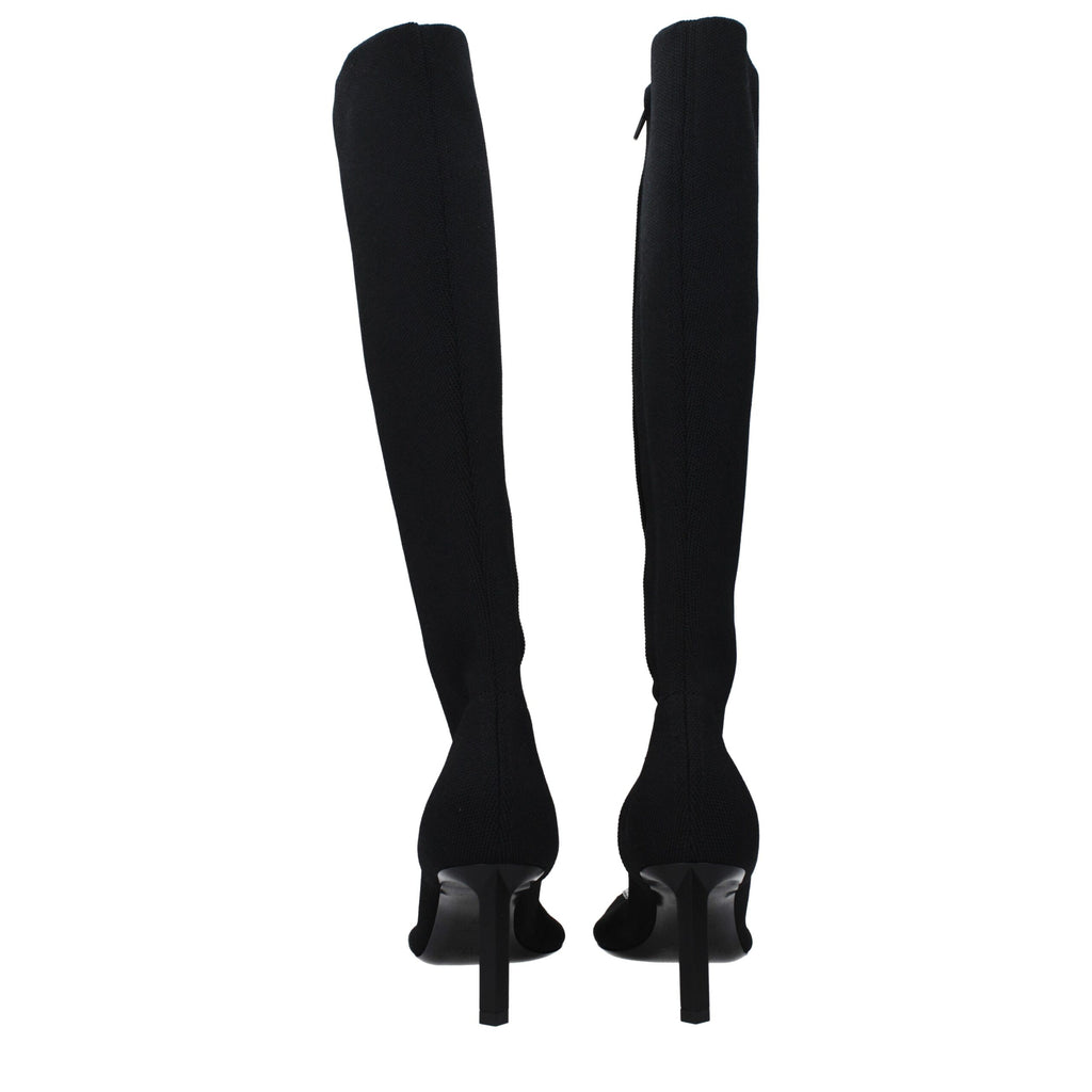 Givenchy Black Fabric Lace-Up Boots