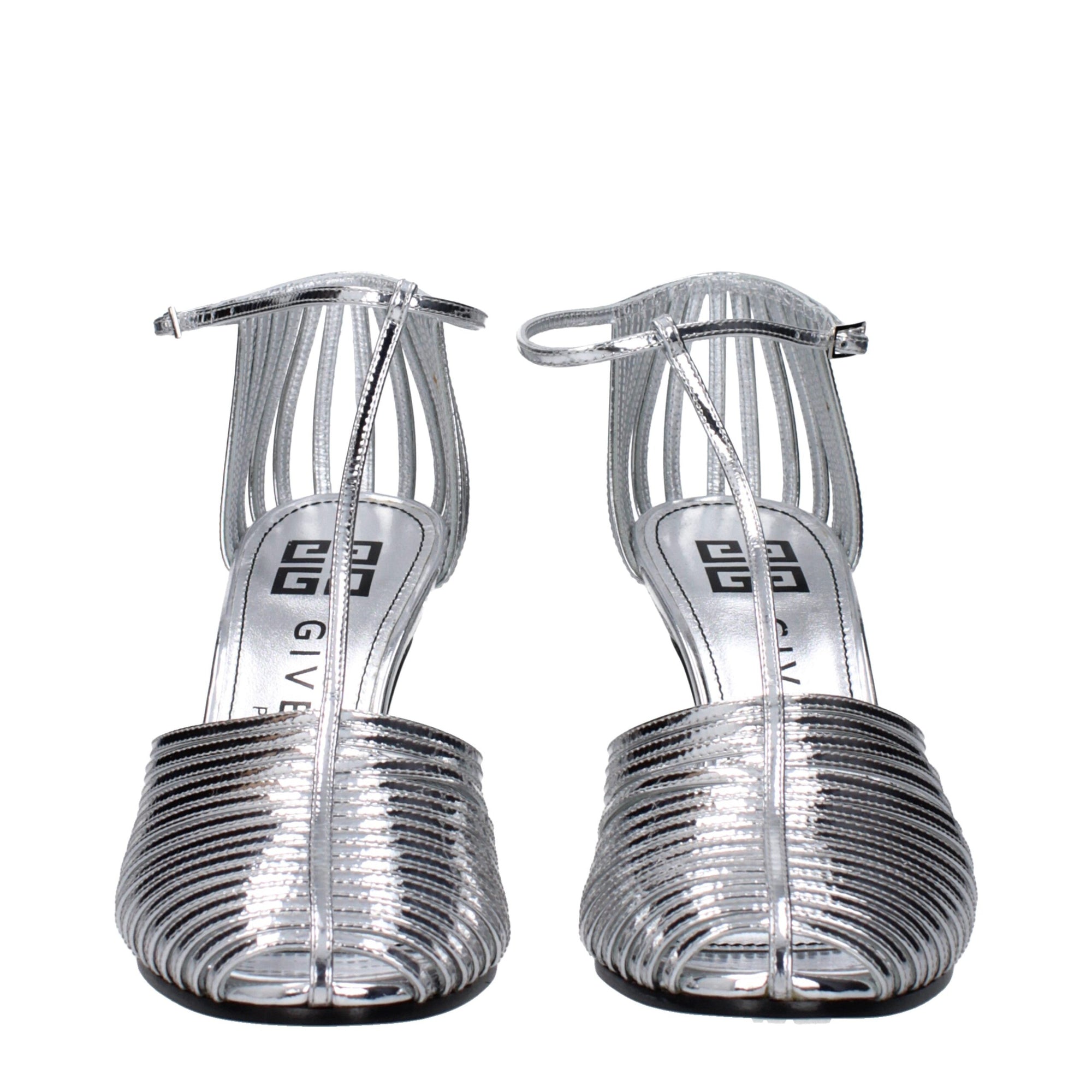 Givenchy Gray Leather Stiletto Heels Sandals