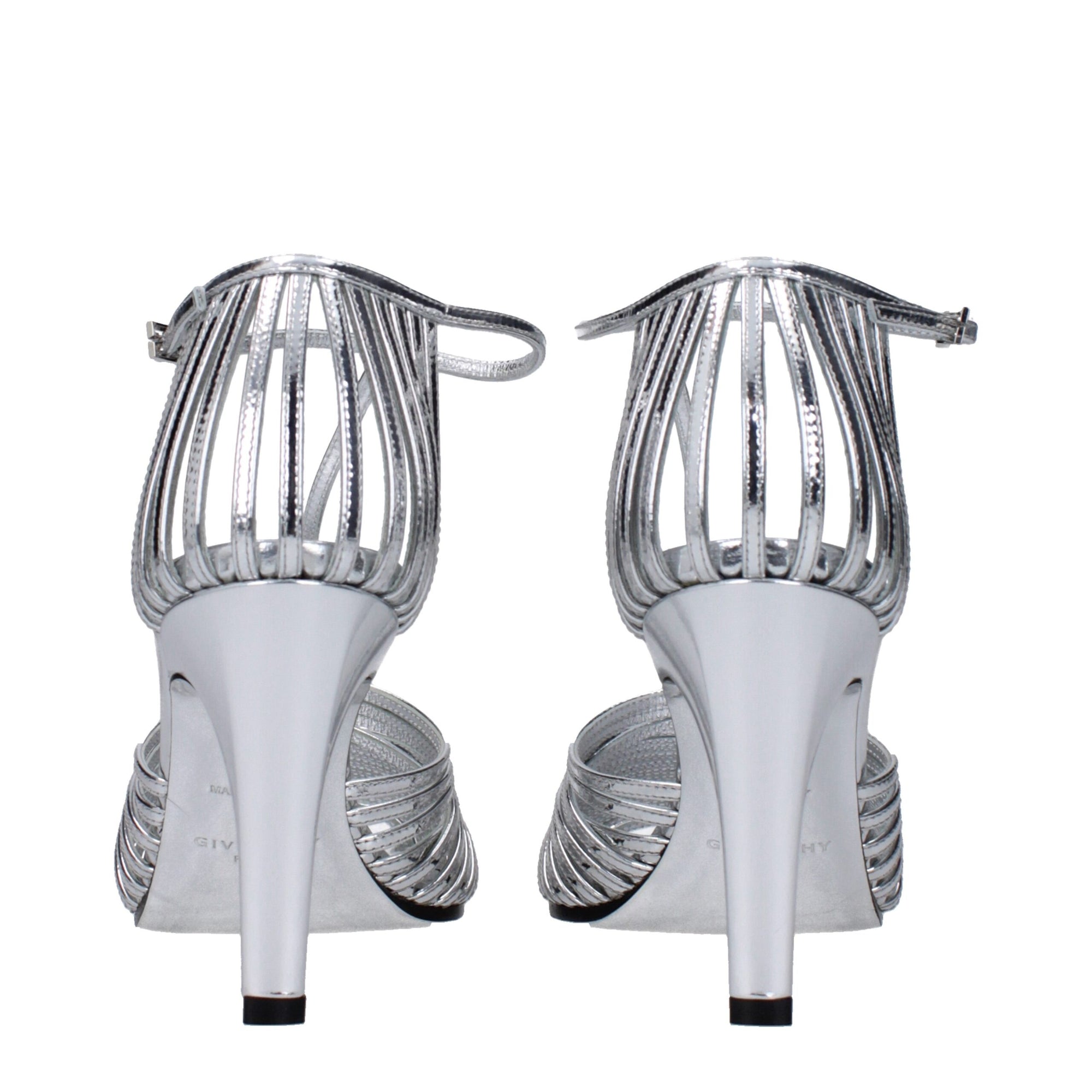 Givenchy Gray Leather Stiletto Heels Sandals