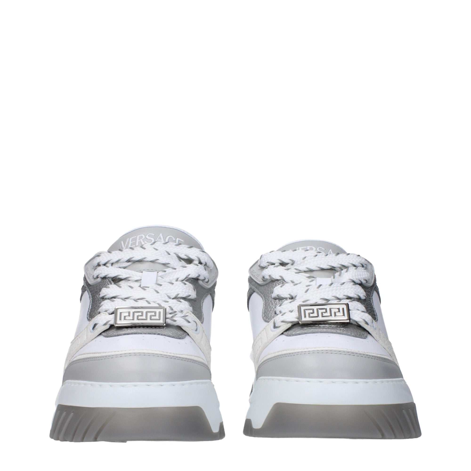 Versace White Leather Chunky Sneakers