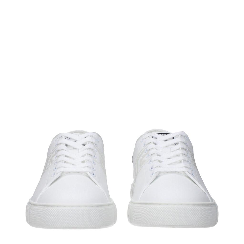 Versace White Leather Low Tops