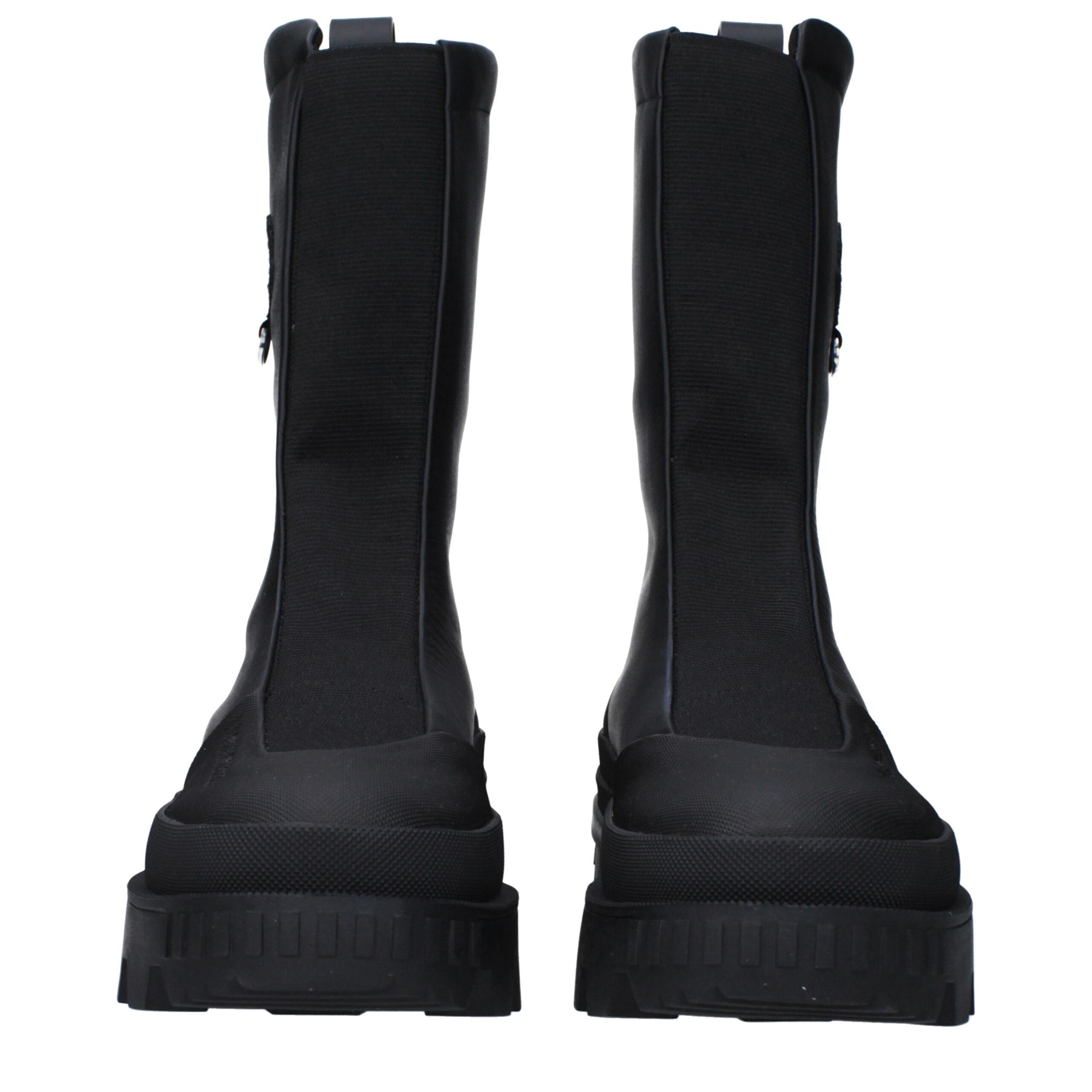 Moncler Black Leather Ankle Boots