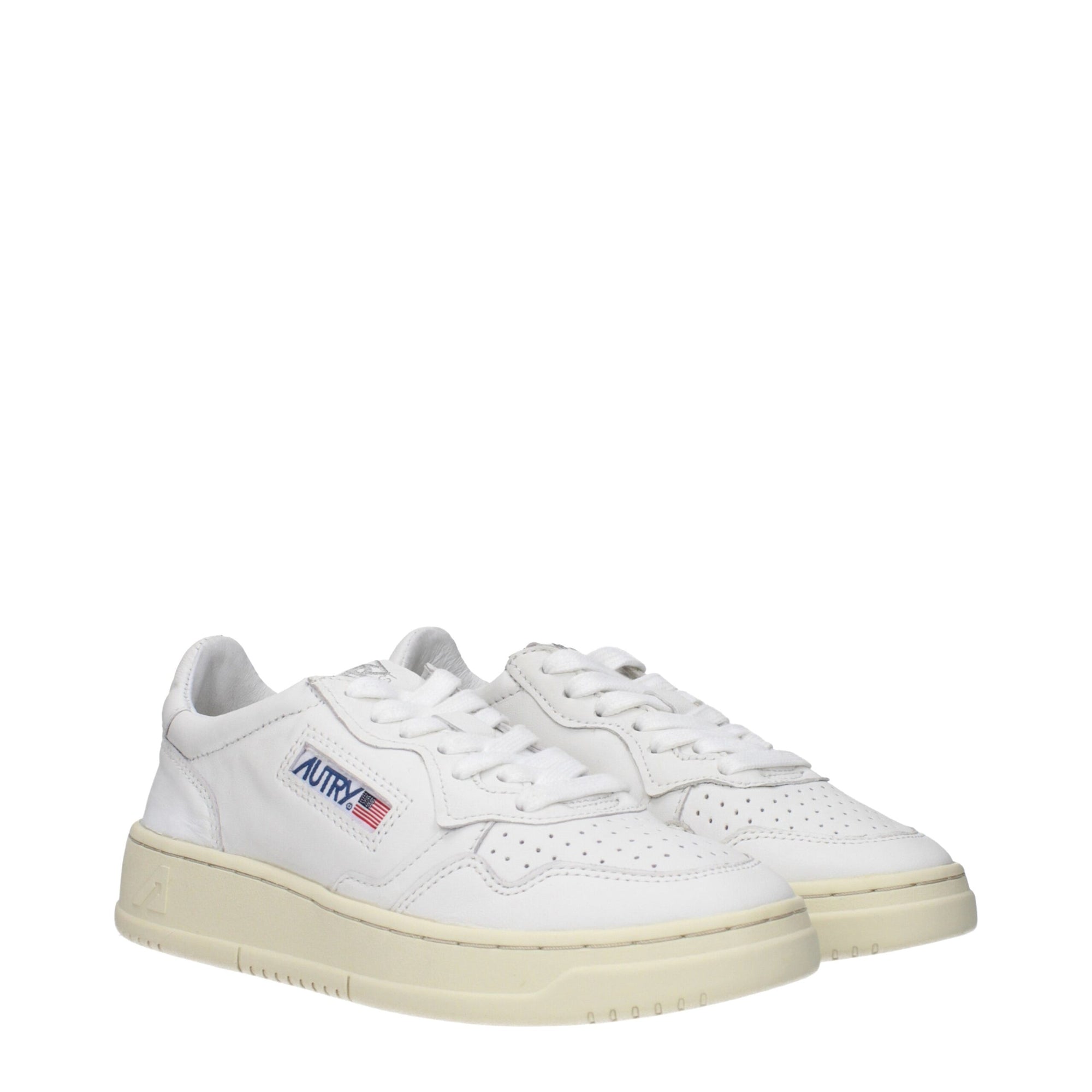 Autry White Leather Low Tops