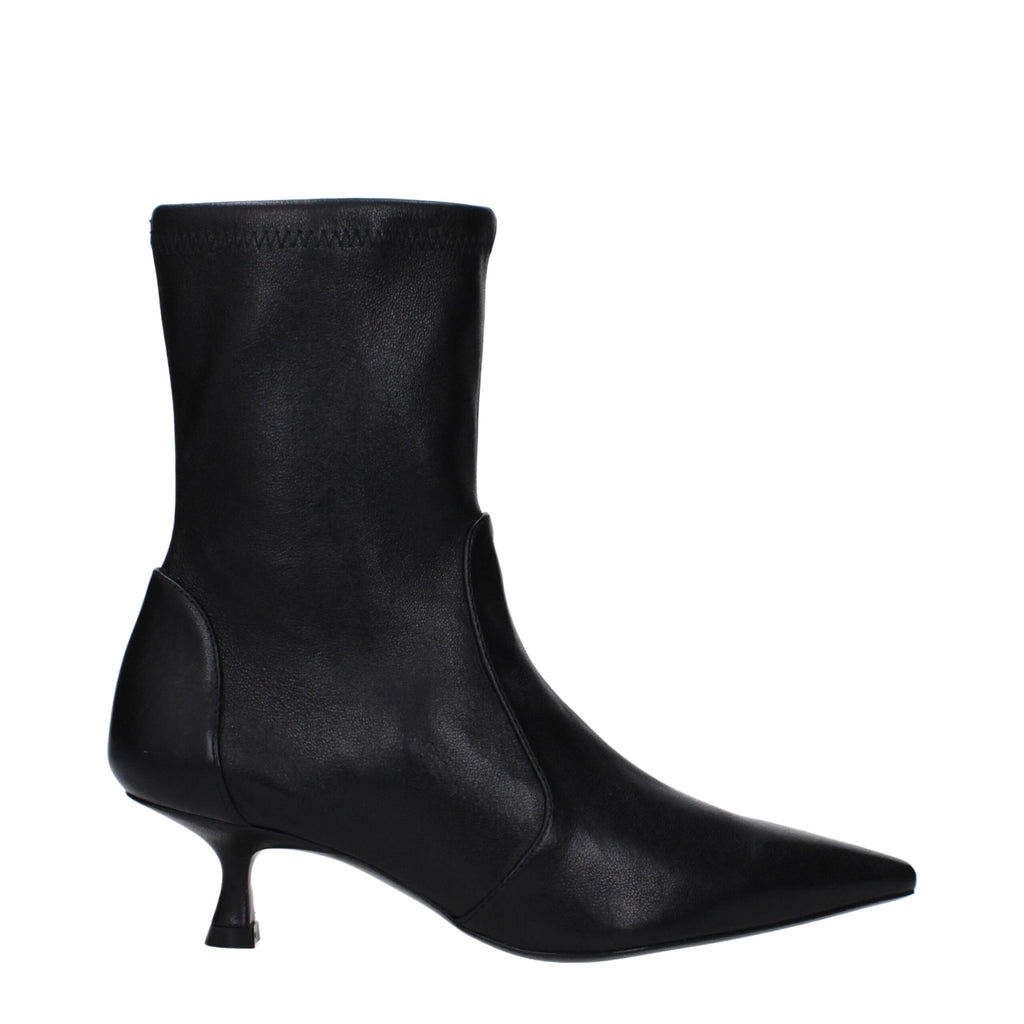 Stuart Weitzman Black Leather Ankle Boots