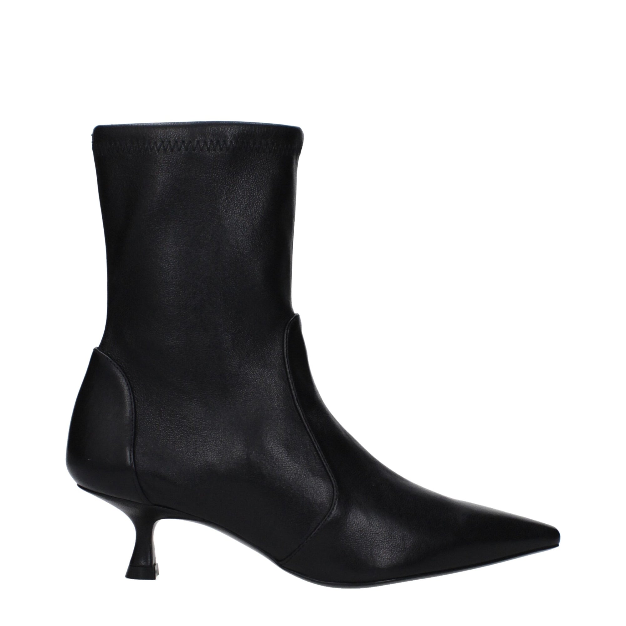 Stuart Weitzman Black Leather Ankle Boots