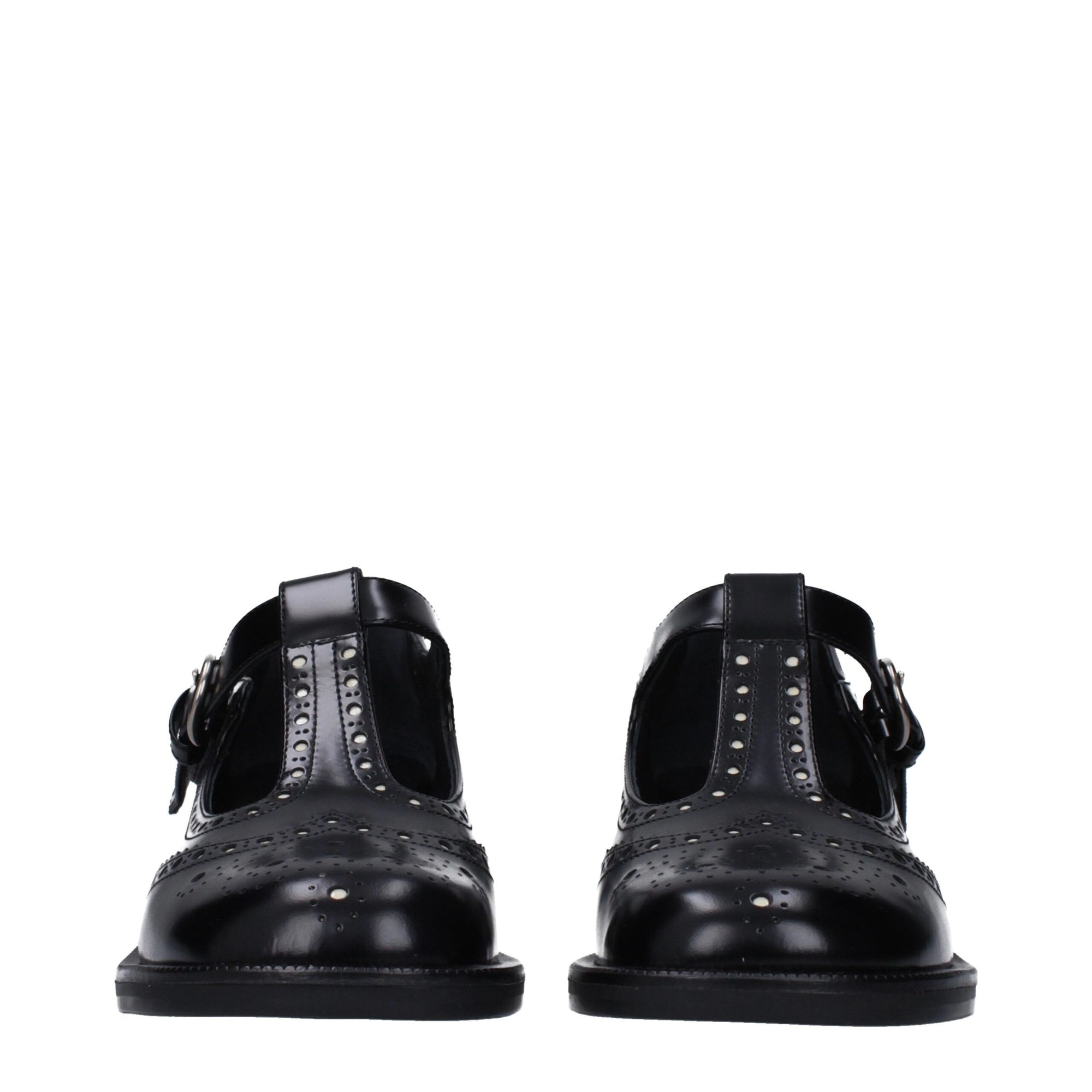 Miu Miu Black Leather Slip-On Loafers