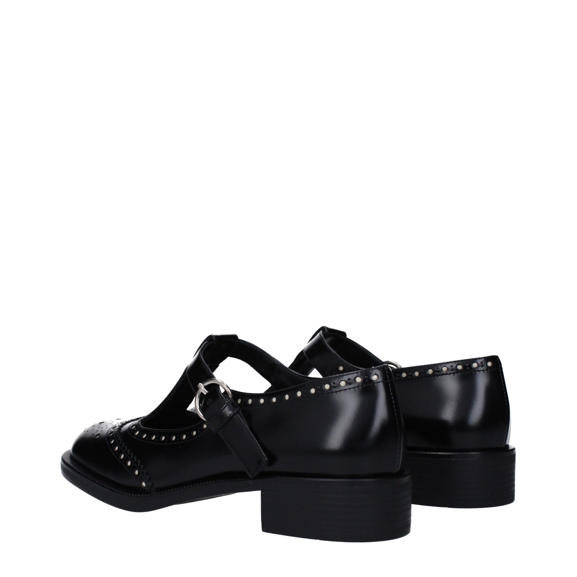 Miu Miu Black Leather Slip-On Loafers
