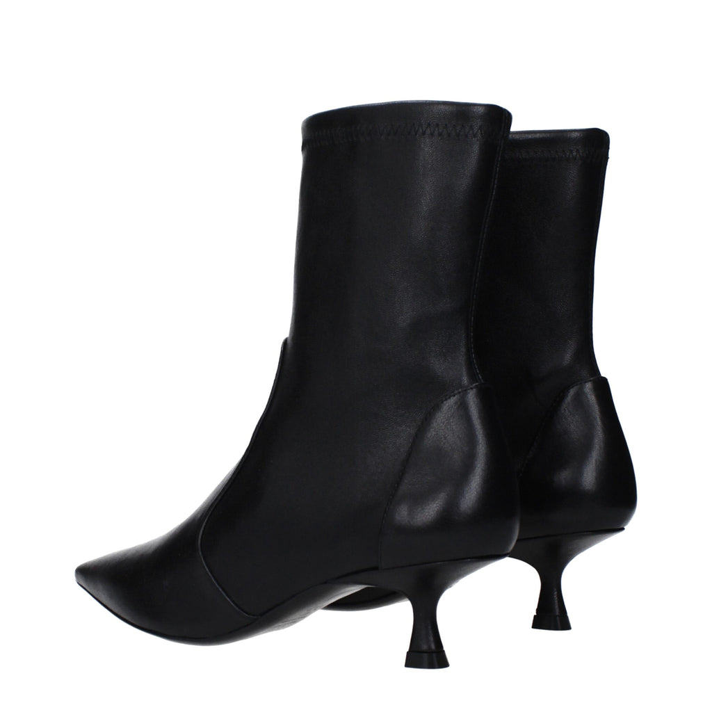 Stuart Weitzman Black Leather Ankle Boots